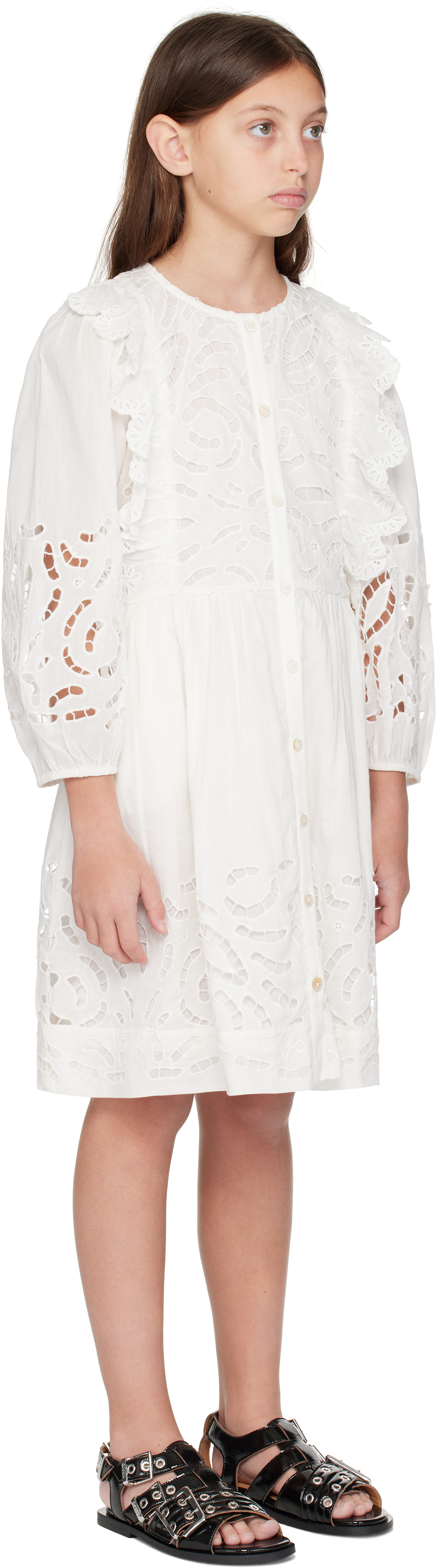Sea Ny Kids White Dahlia Dress In Pearl Pearl