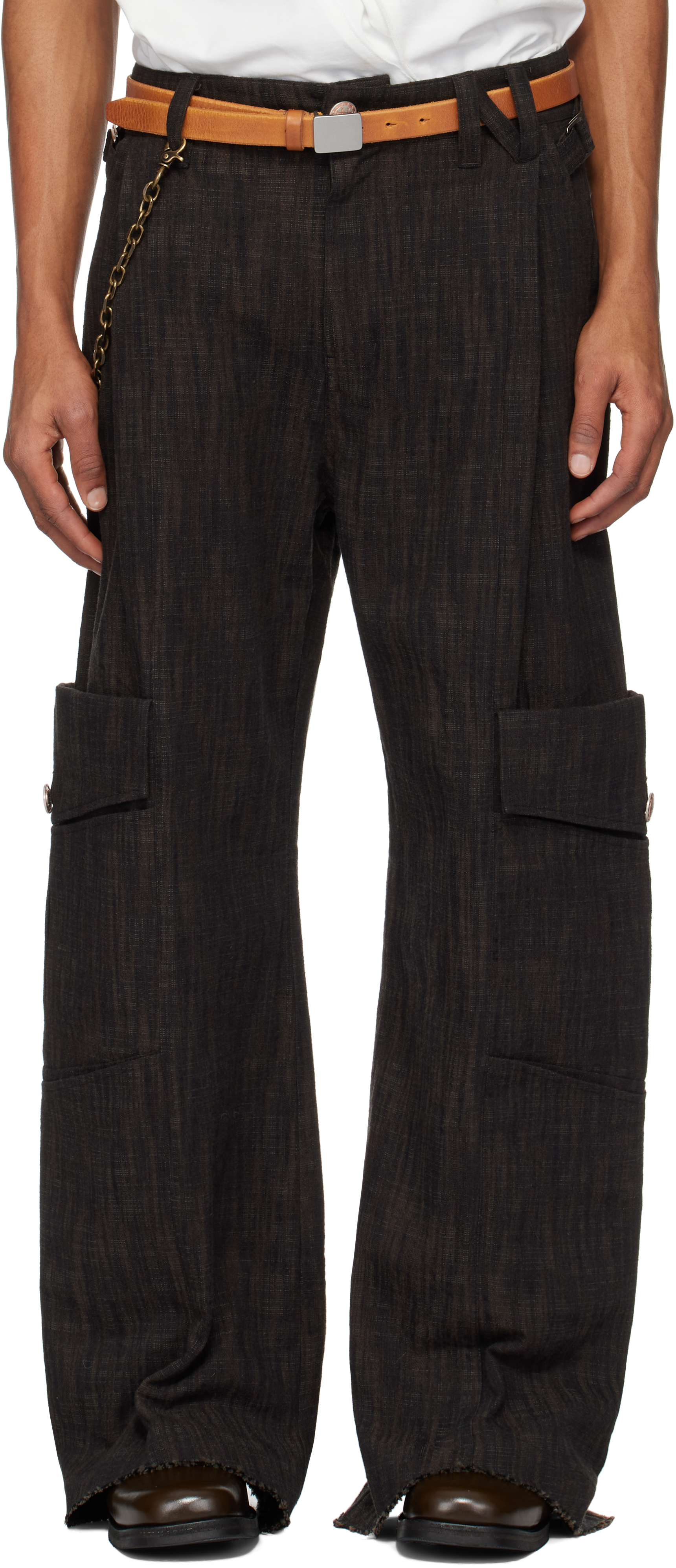 Brown 8 Pocket Cargo Pants