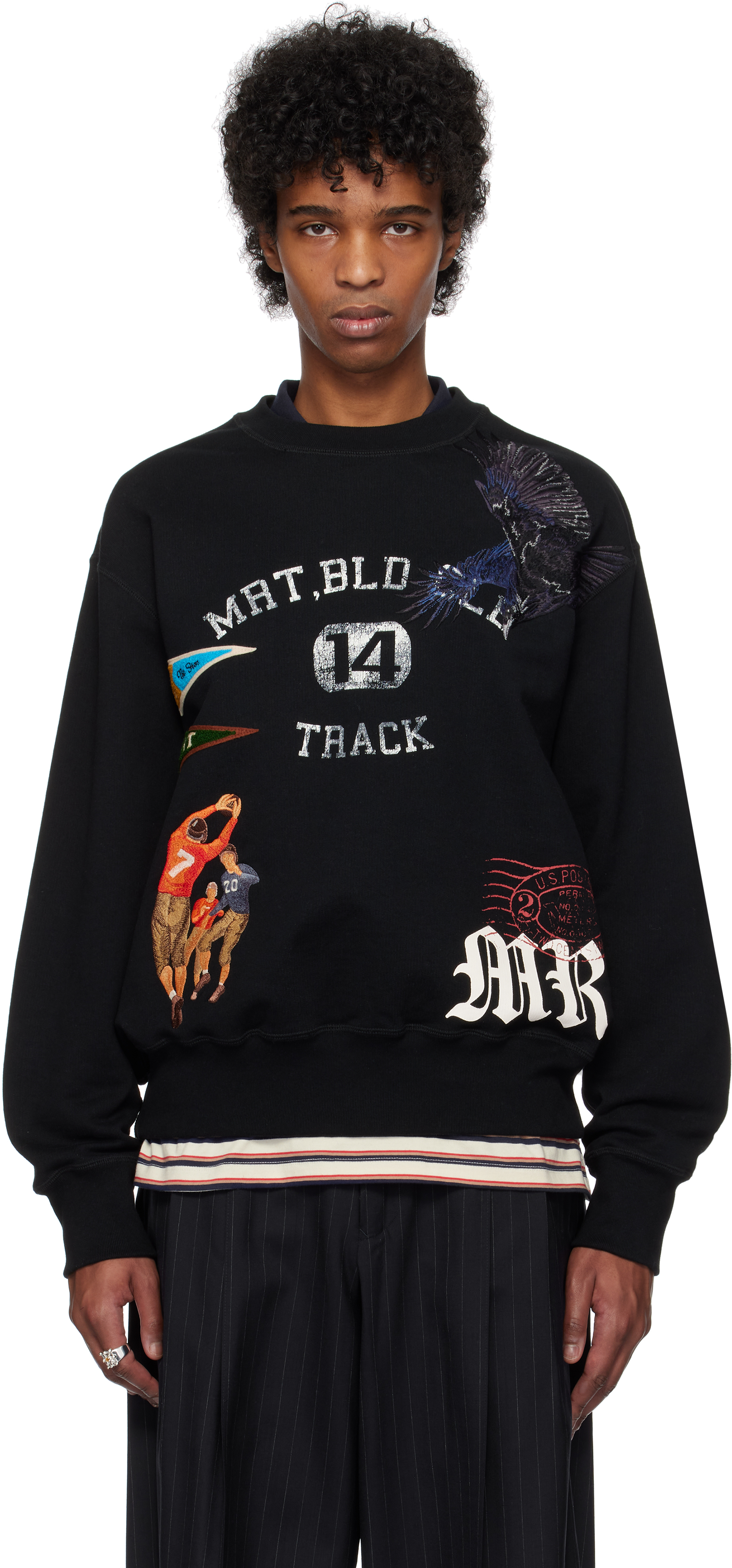 Black Multi Embodied-Design Sweatshirt