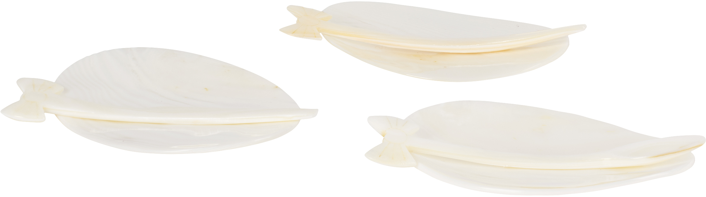 Gohar World Off-white Bow Aperitif Dish Set In Mother Of Pearl