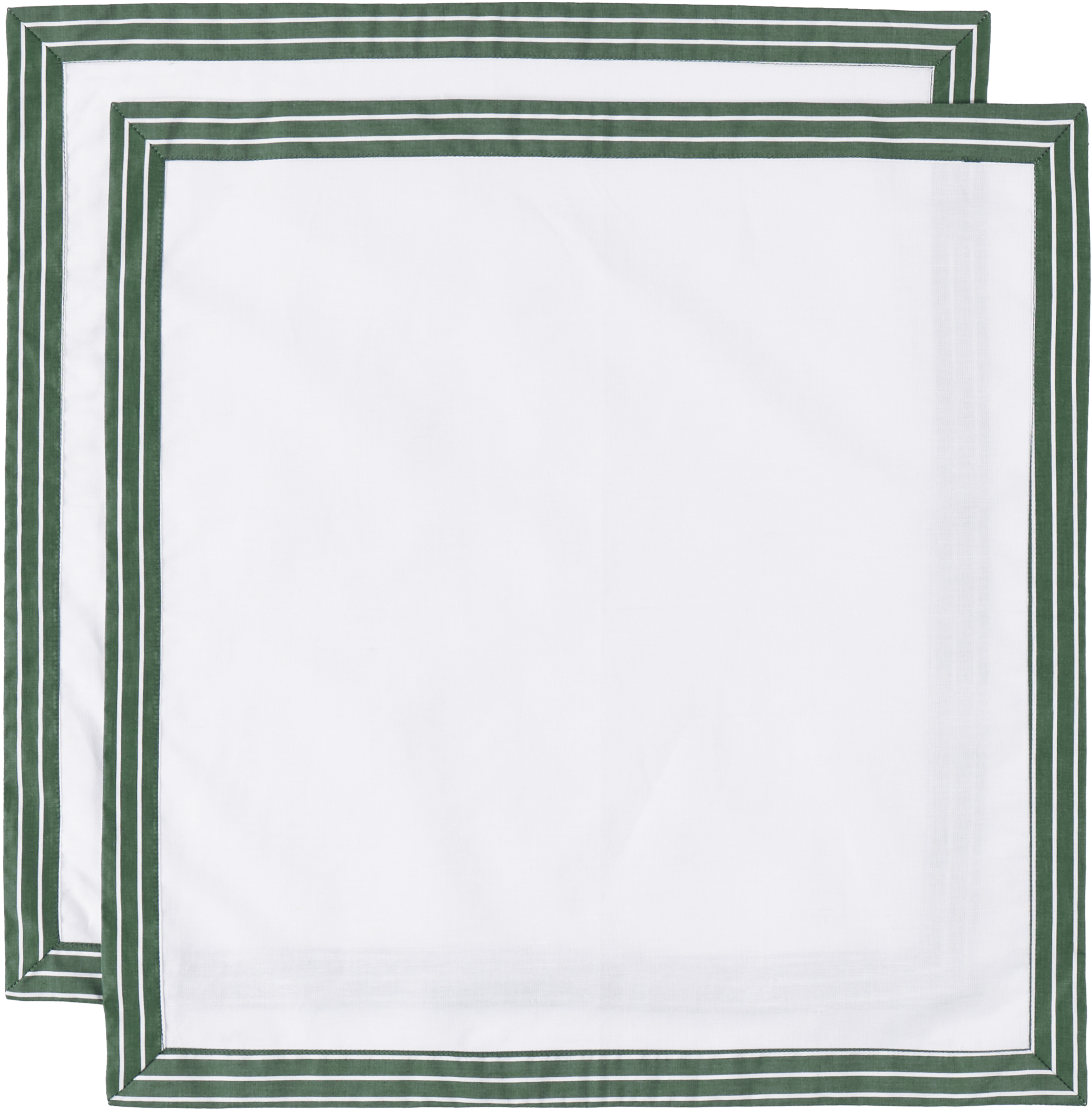 Gohar World Two-pack White & Green Dinner Napkins