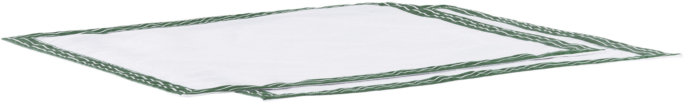 Gohar World Two-pack White & Green Dinner Napkins In Green Stripe
