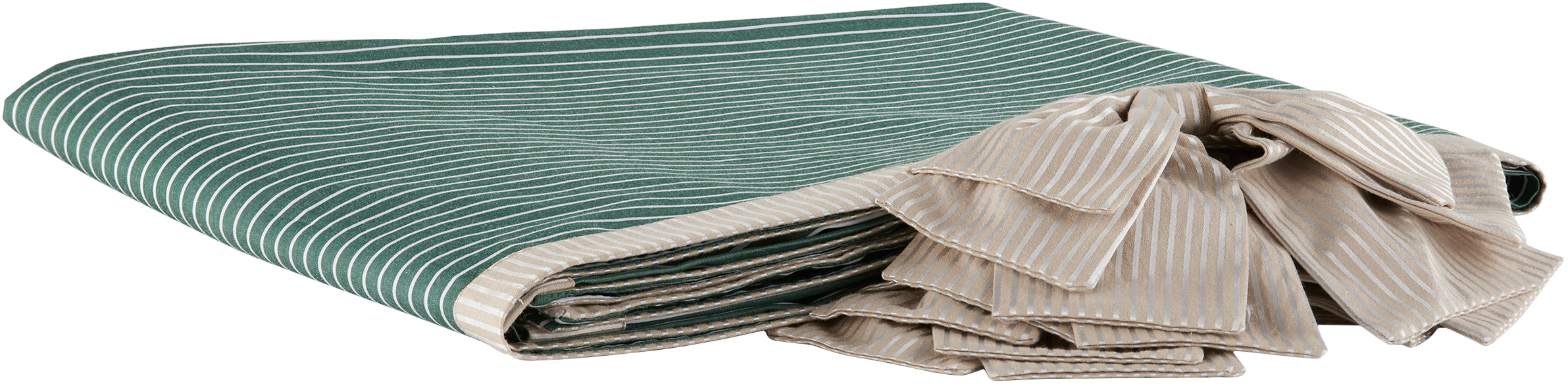 Gohar World Green & White Bow Tablecloth In Green Stripe / Champ