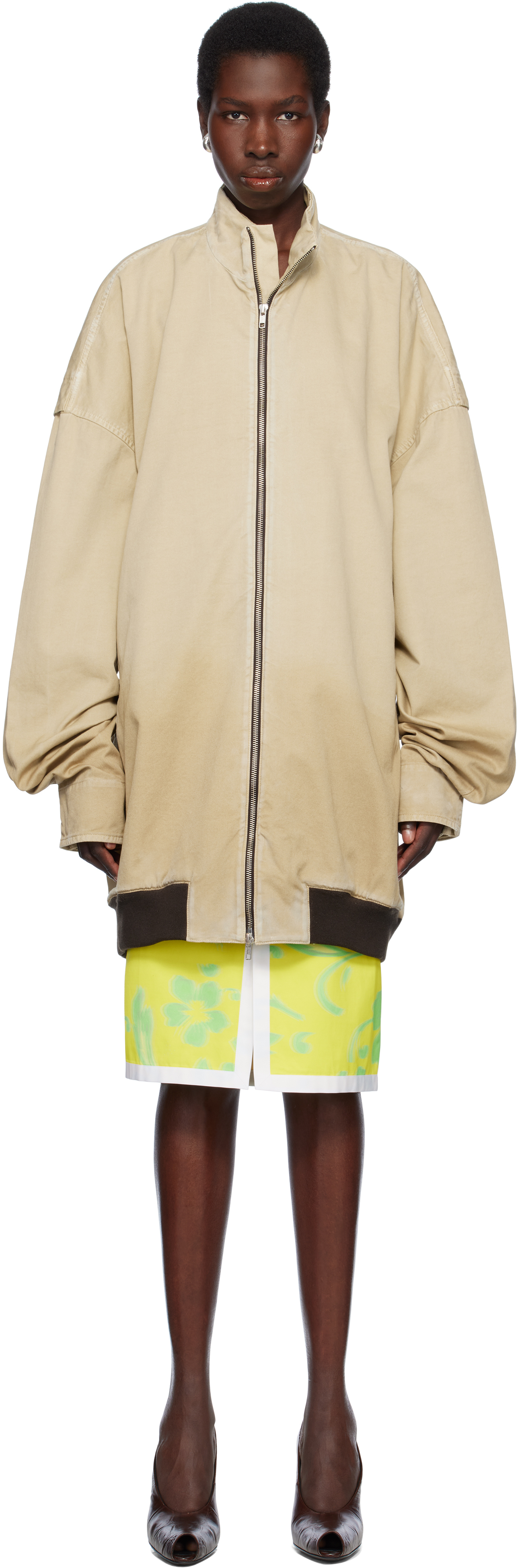 Beige XL Bomber Jacket