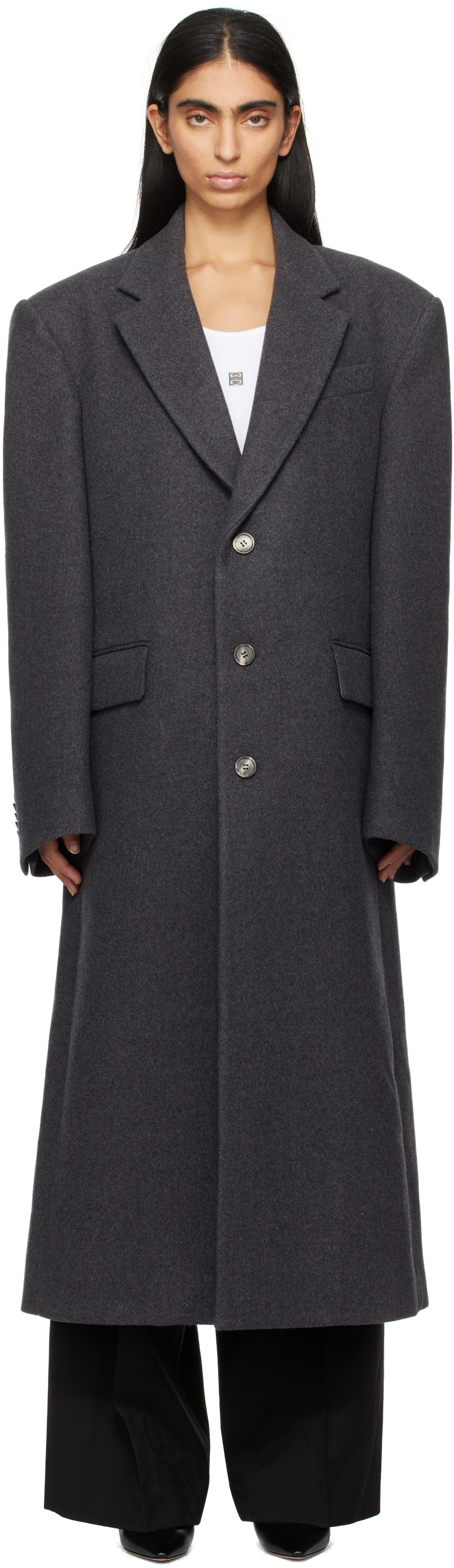 WARDROBE. NYC Gray Single Breasted Coat