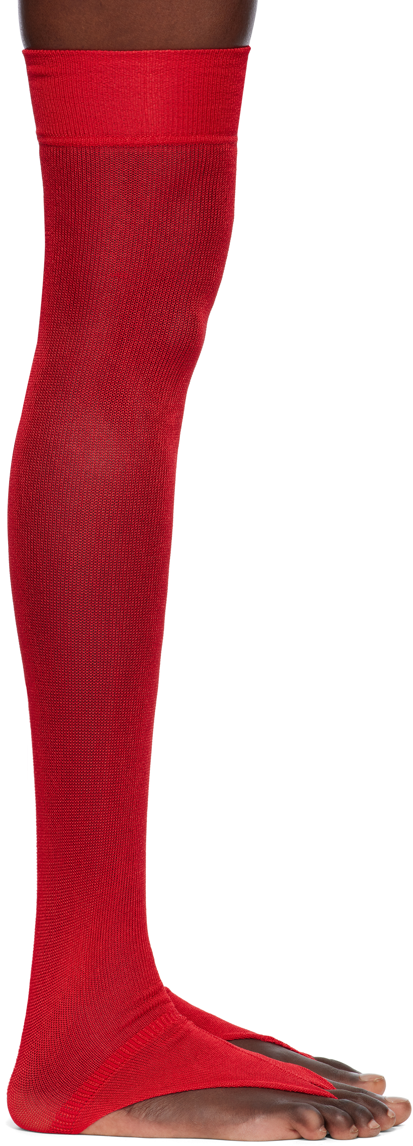 【関税込み】Julie Kegels レッド Thong ソックス Red Thong Socks by Julie Kegels on Sale