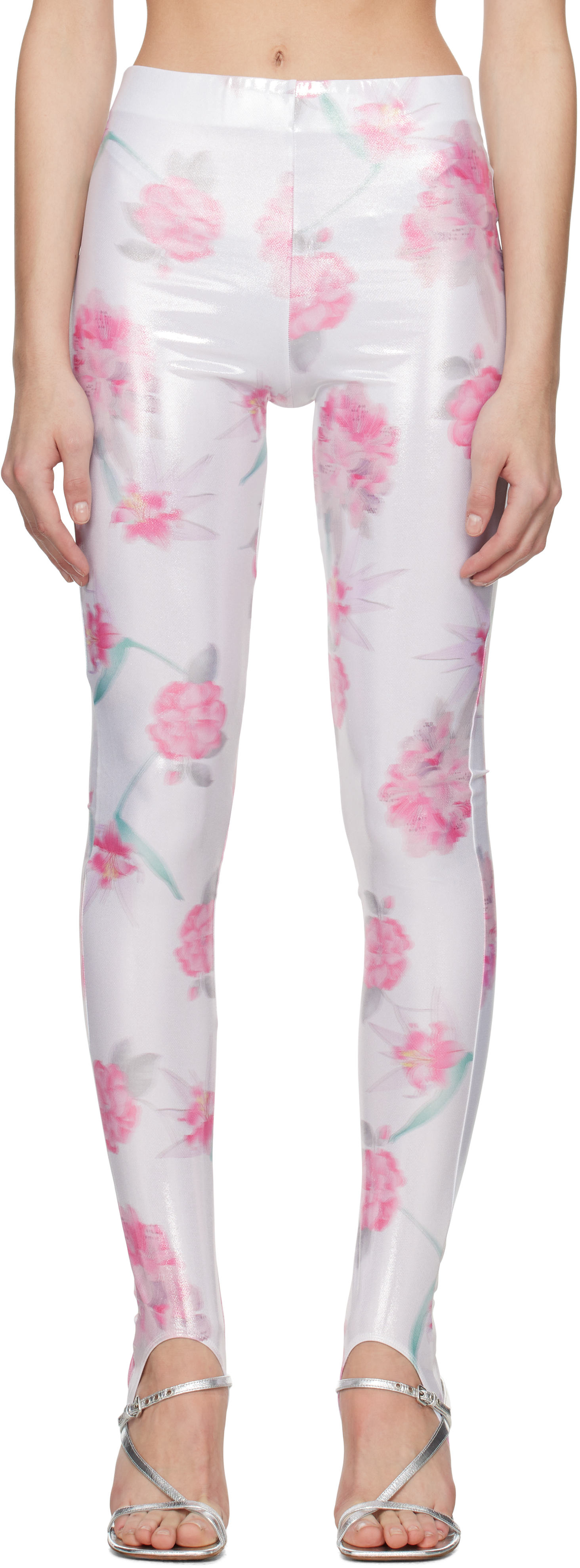 White & Pink Pip Leggings