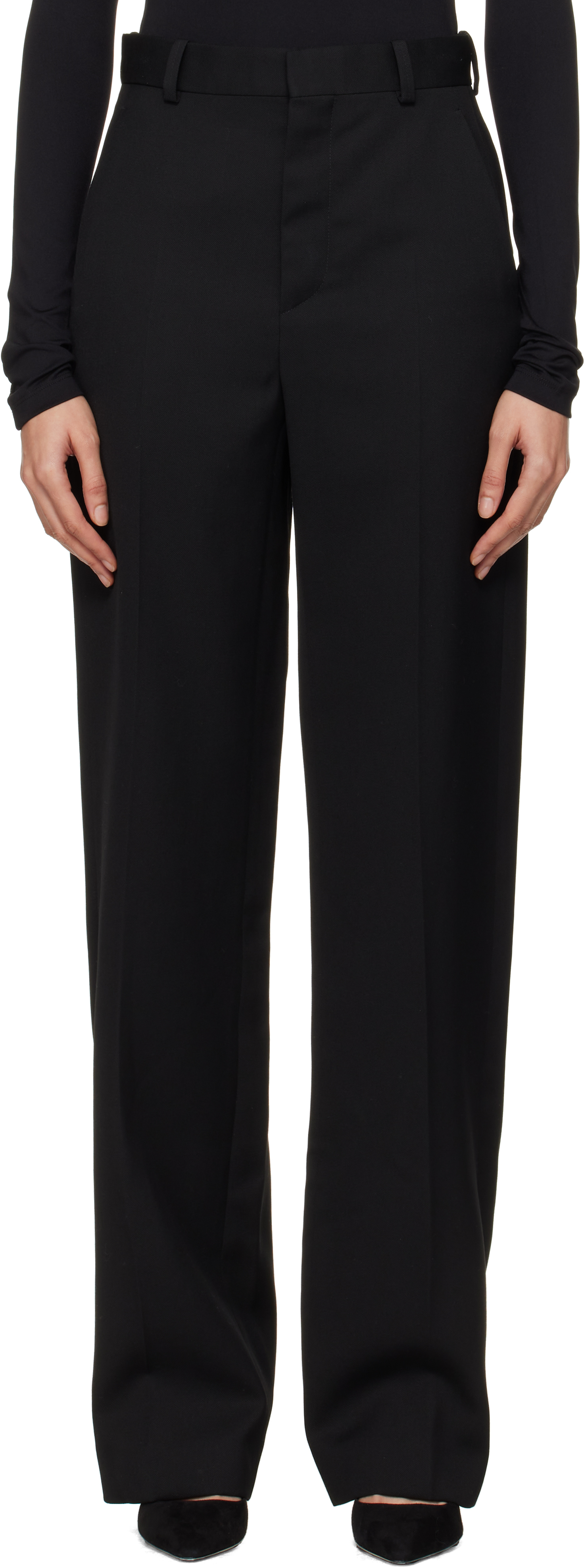 WARDROBE. NYC Black Straight Leg Trousers