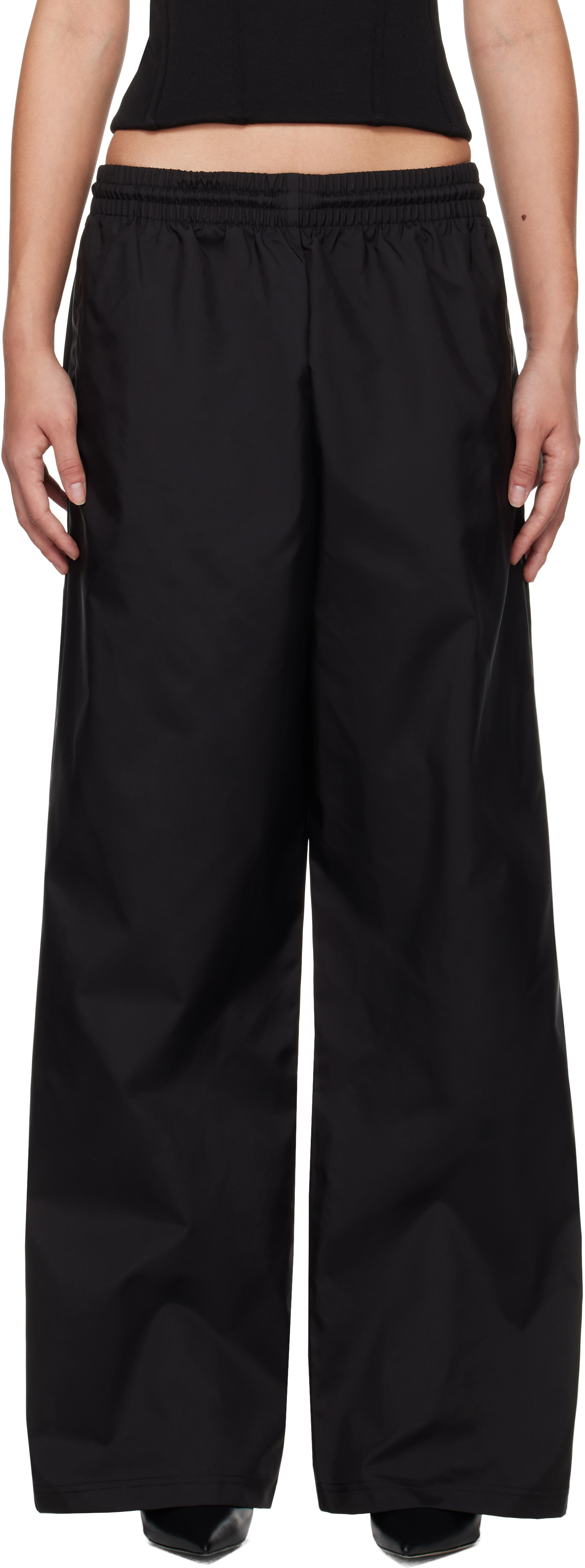 WARDROBE. NYC Black Utility Track Trousers