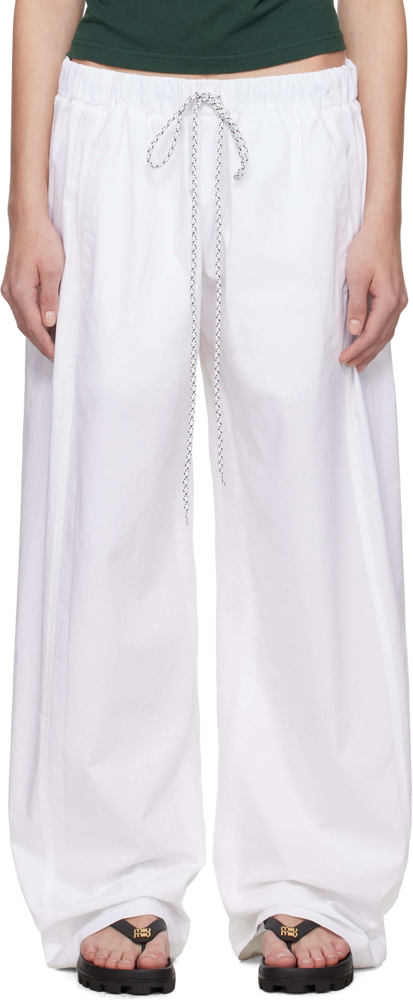 White 50-50 Trousers by Julie Kegels on Sale White 50-50 Trousers by Julie Kegels on Sale
