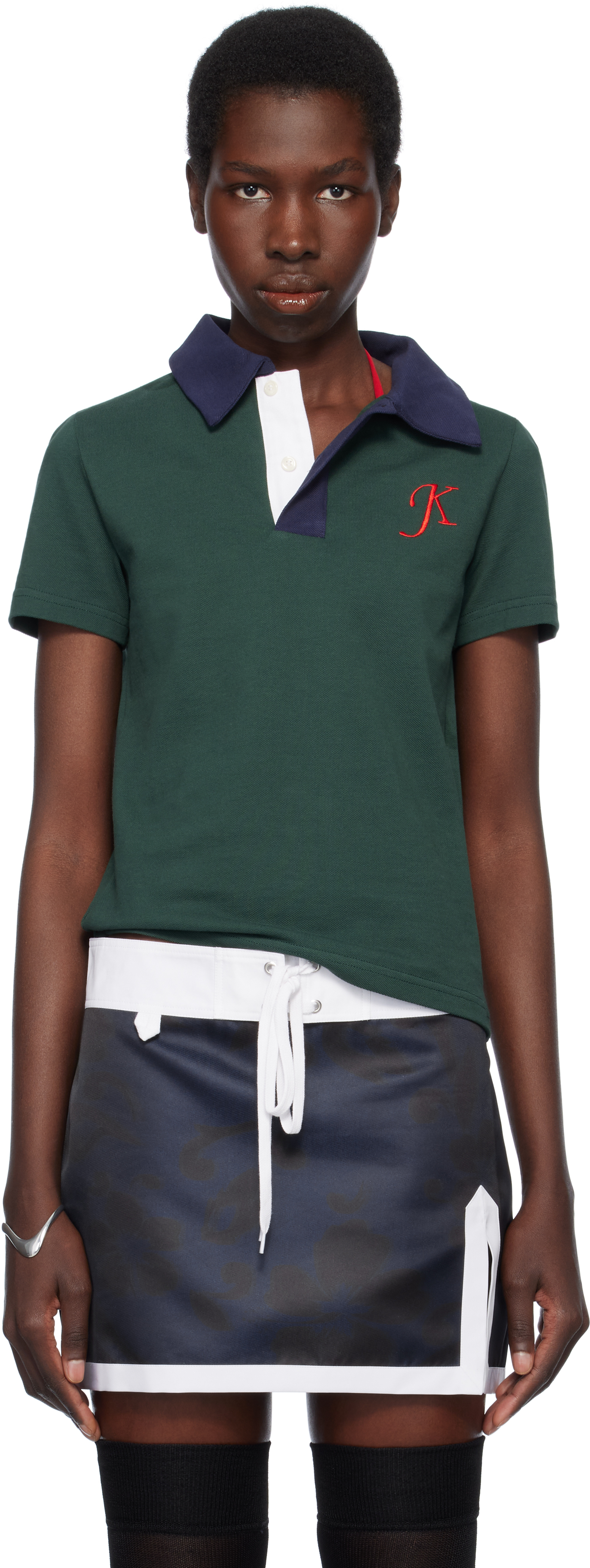 JULIE KEGELS GREEN MONOGRAM POLO 