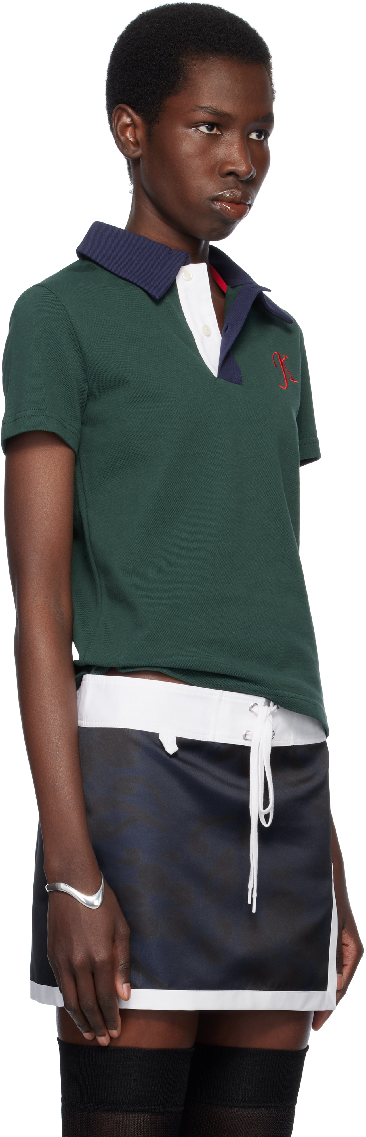 JULIE KEGELS GREEN MONOGRAM POLO 