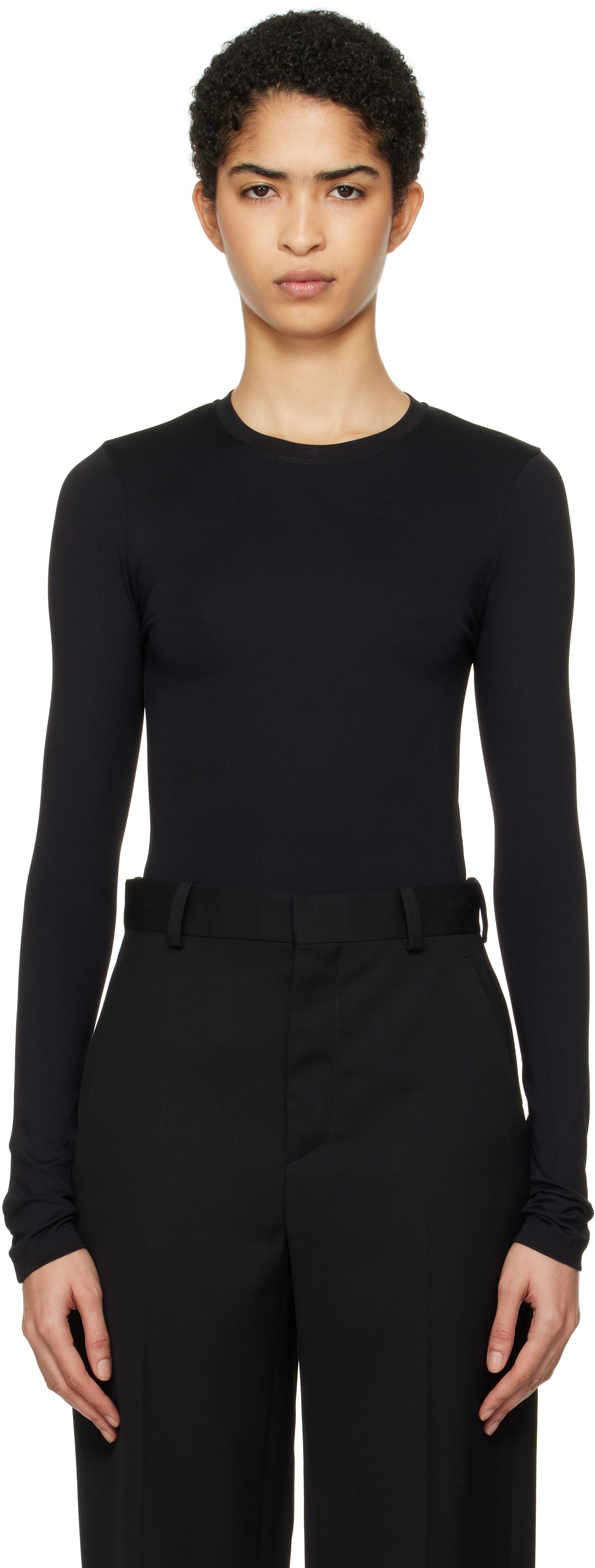 Black Opaque Long Sleeve T-shirt