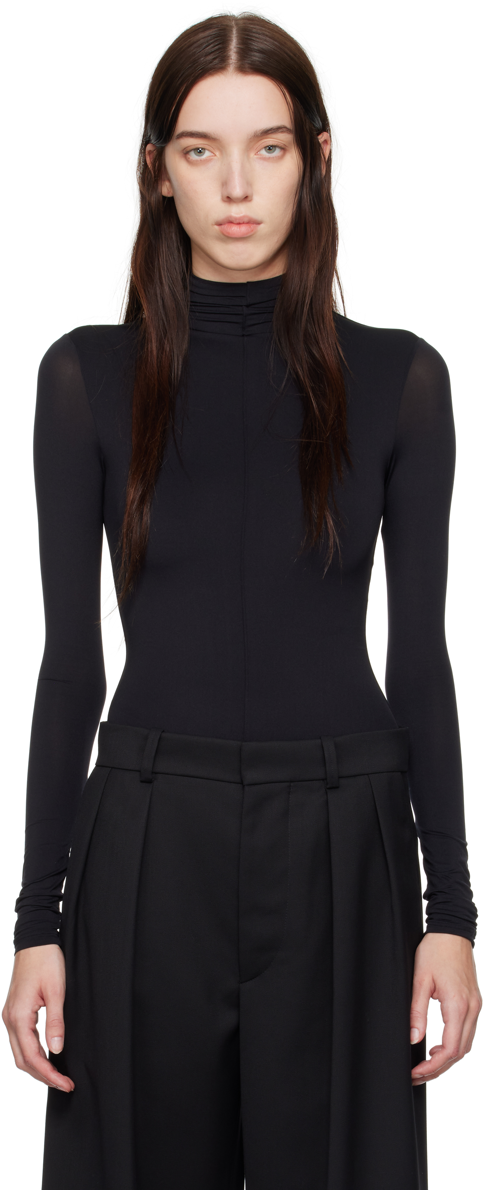 Shop Wardrobe.nyc Black Rosie Huntington-whiteley Edition Rhw Long Sleeve Bodysuit