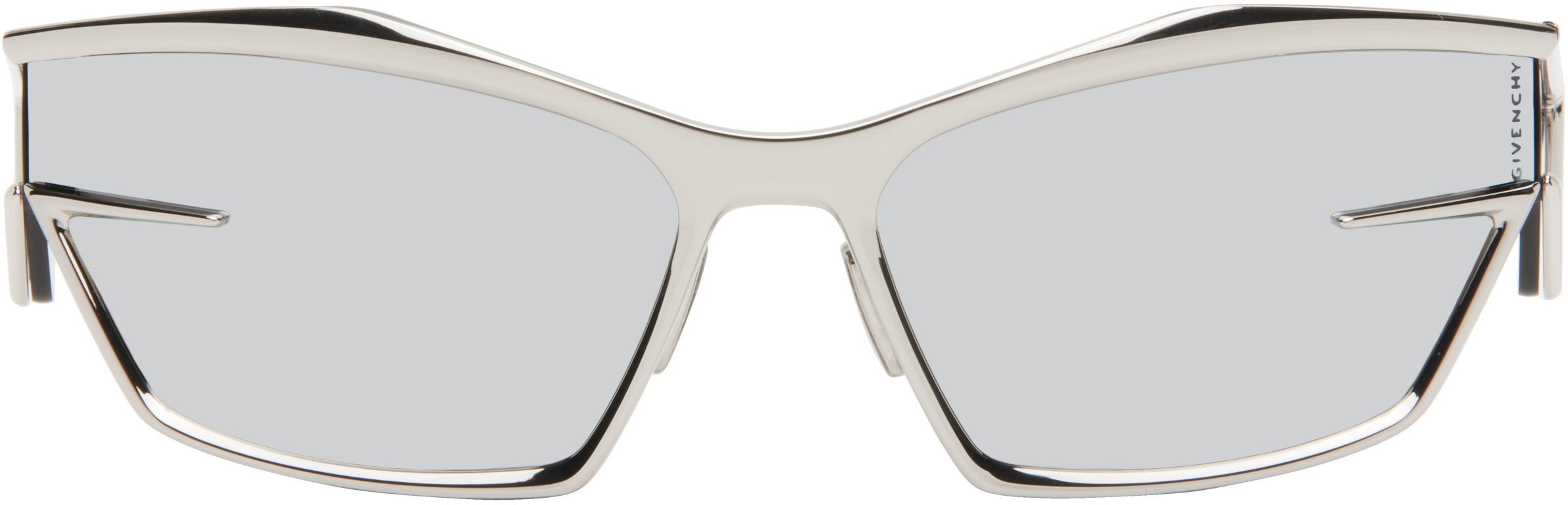 Givenchy Silver Giv Cut Sunglasses In Metallic