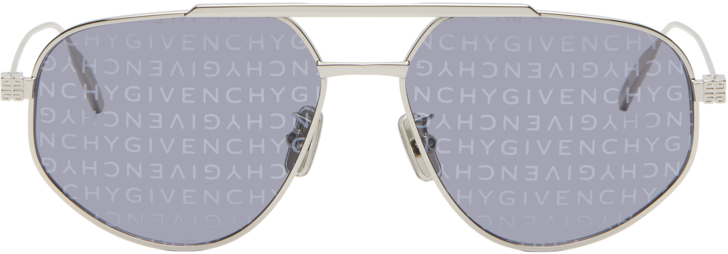 Givenchy Silver Gv Speed Sunglasses In Metallic