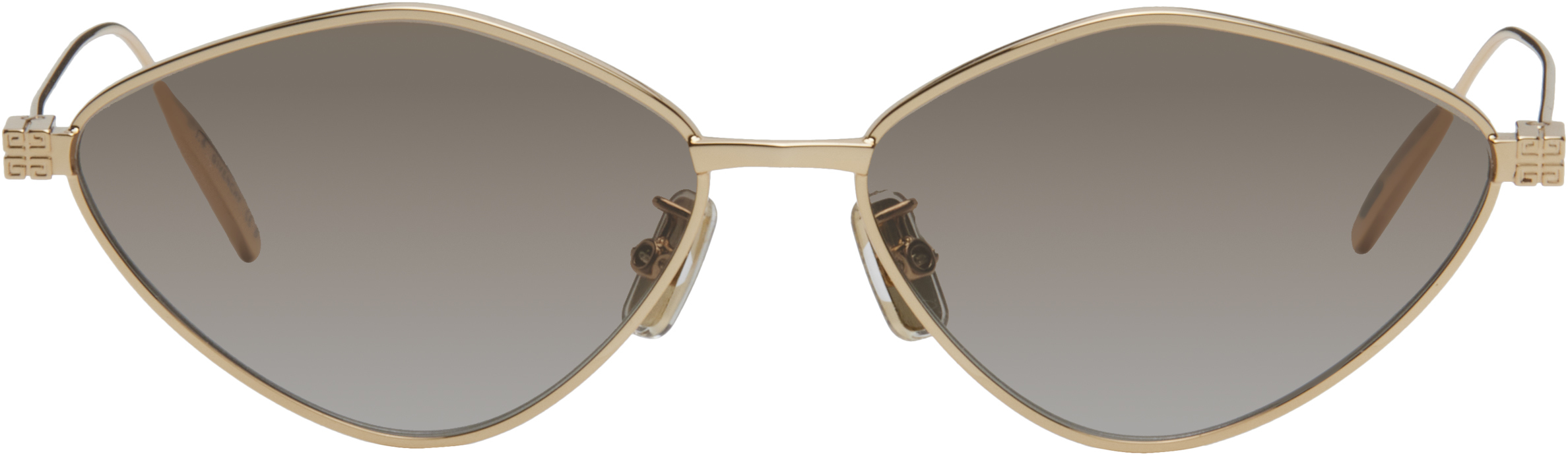 Shop Givenchy Gold Speed Small Metal Sunglasses In Shiny Endura Gold