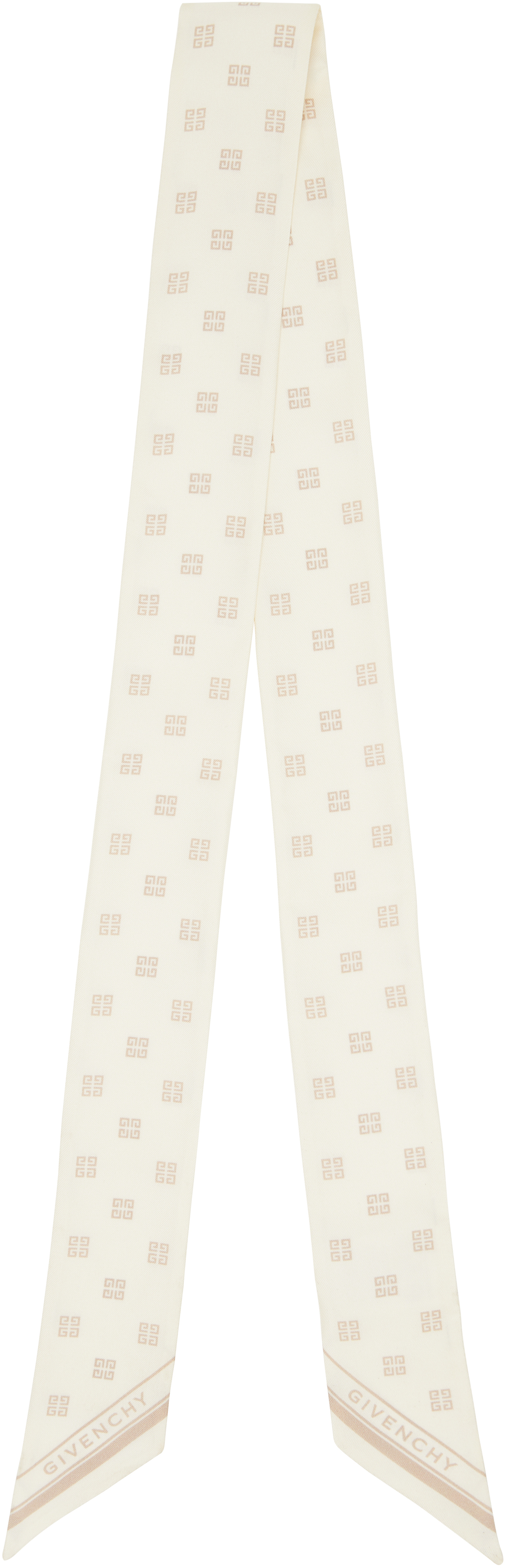 Off-White & Beige 4G Bandeau Silk Scarf