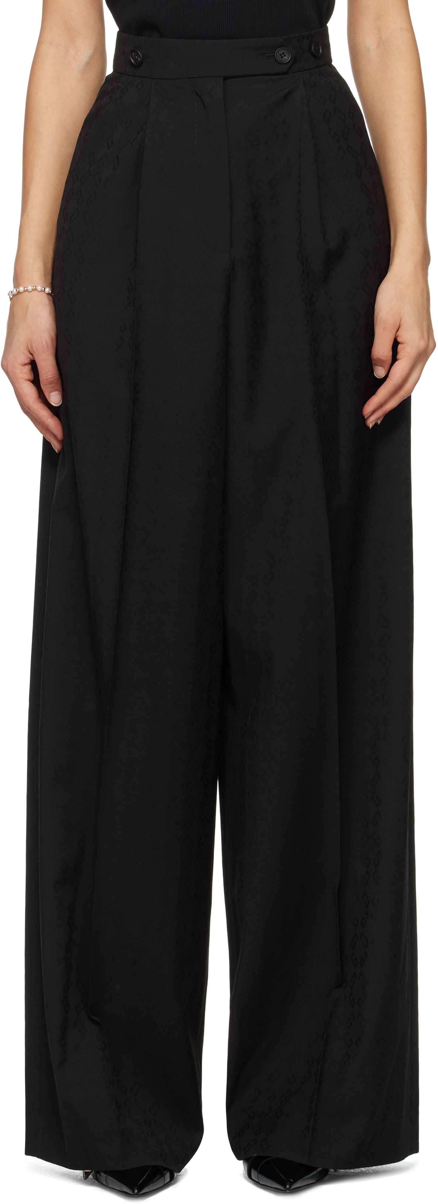【関税込み】Givenchy ブラック ジャカード トラウザーズ Givenchyのブラック ジャカード トラウザーズがセール中