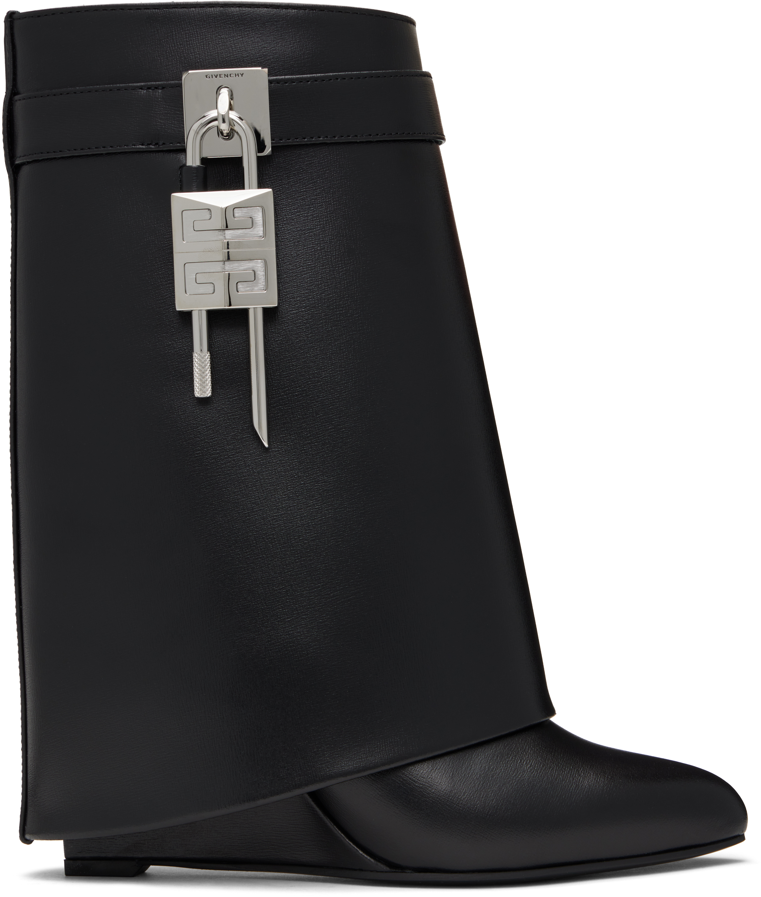 Black Shark Lock Ankle Boots