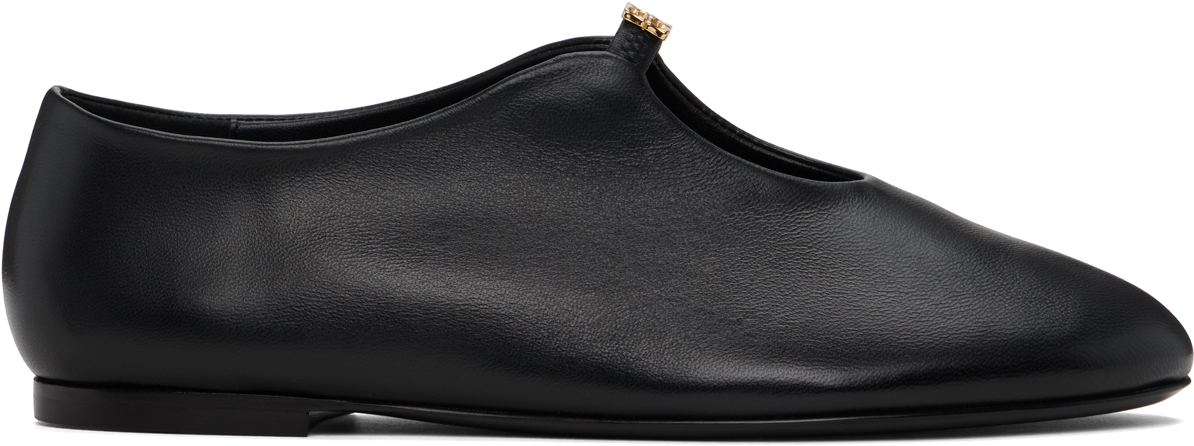 Black 4G Liquid Ballerina Flats