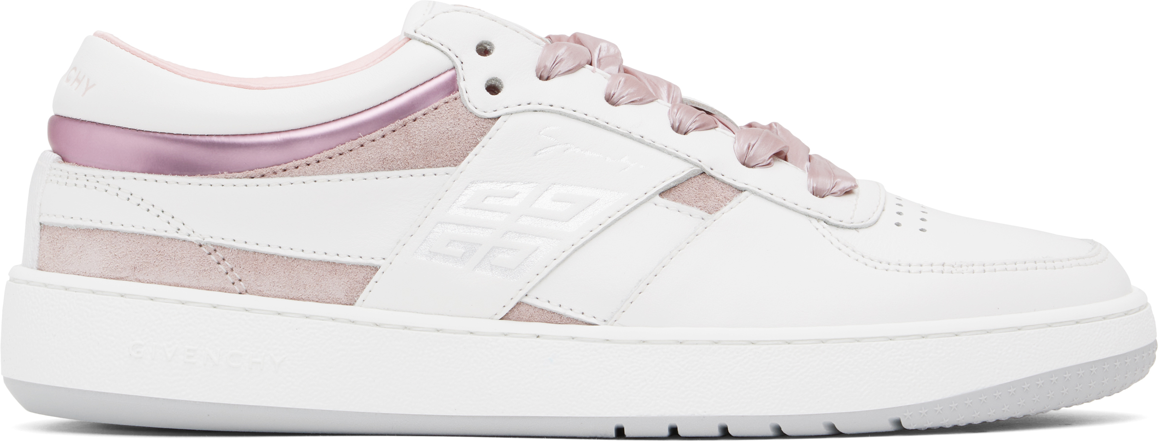 White & Pink G Move Sneakers