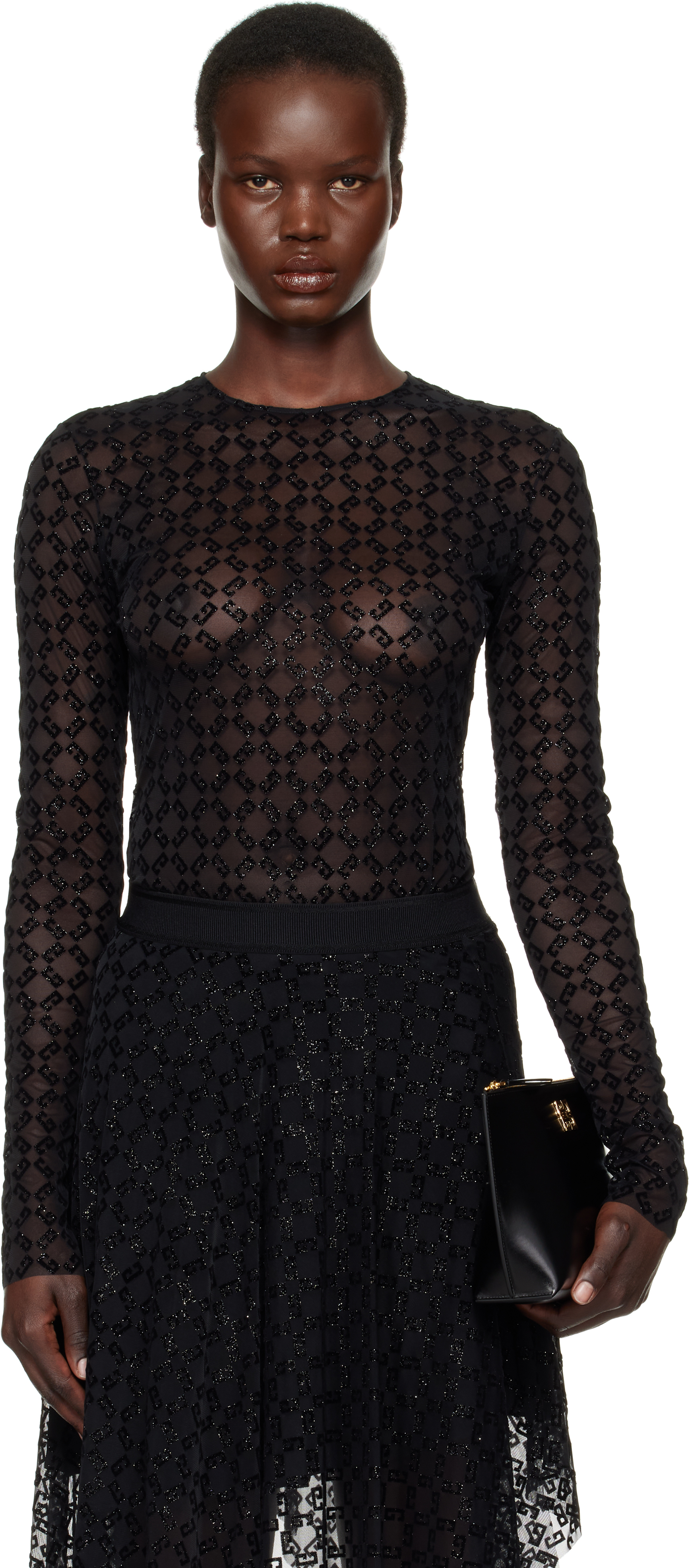 GIVENCHY レースシルクスカート