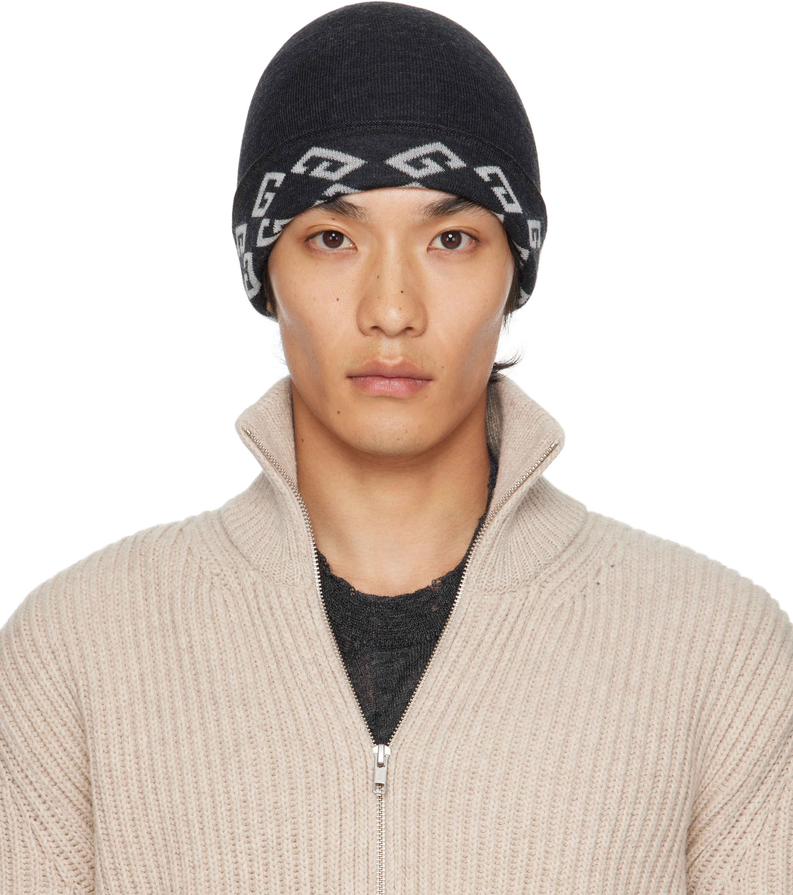 Gray Monogram 1972 Reversible Beanie