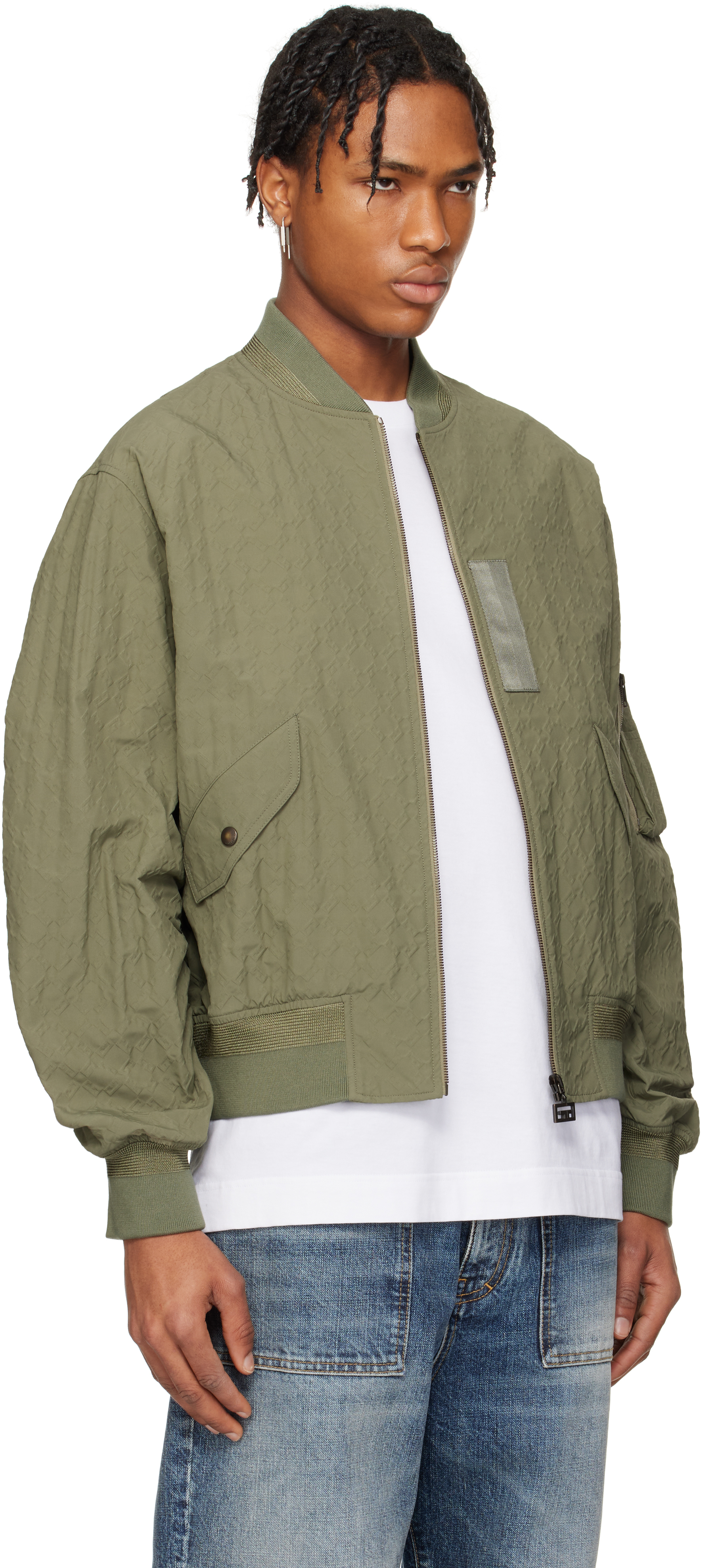 Givenchy Khaki Monogram 72 Bomber Jacket In Green