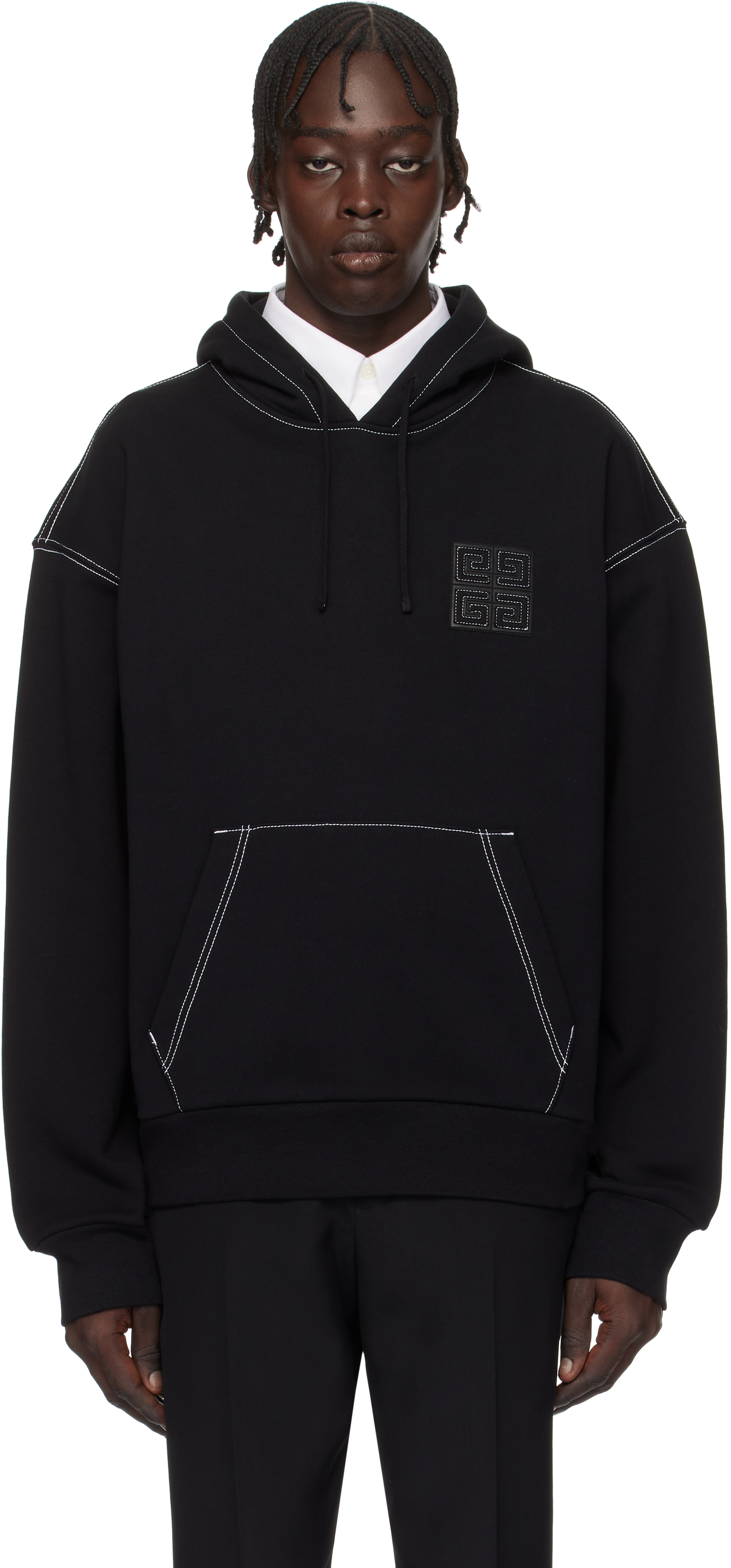 Black Boxy Fit Hoodie