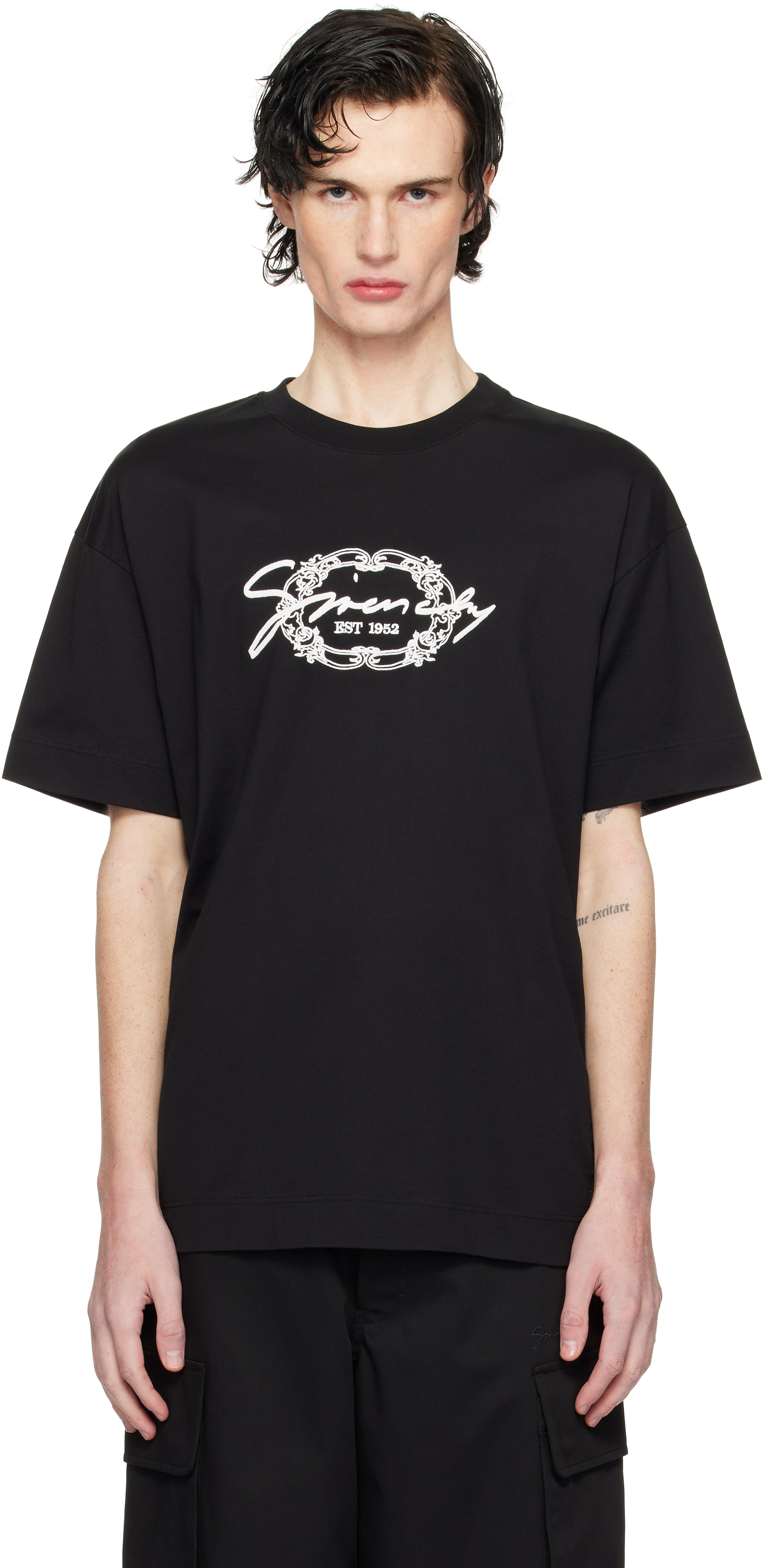 Black 'GIVENCHY' Medallion T-shirt by Givenchy on Sale