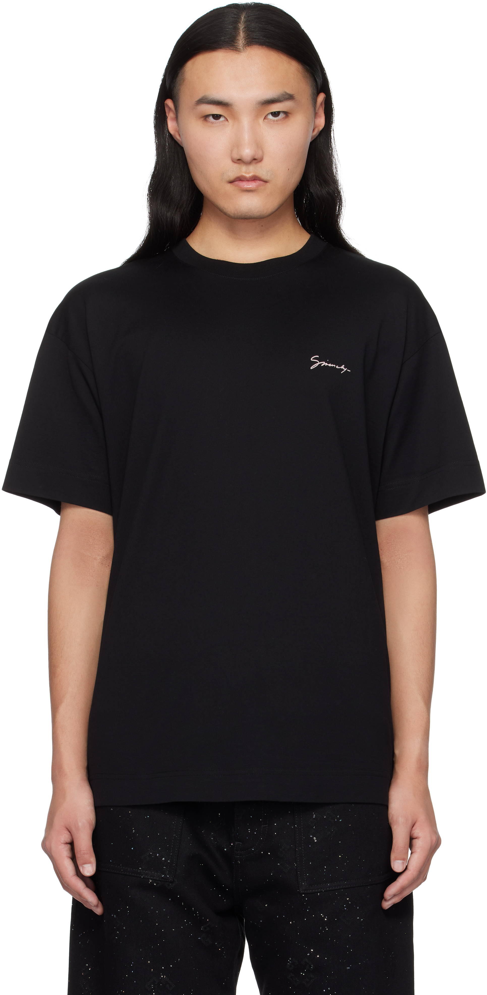 GIVENCHY ブラック Tシャツ ユニセックス Givenchy Men's Lightning Logo Boxy T-Shirt | Neiman Marcus