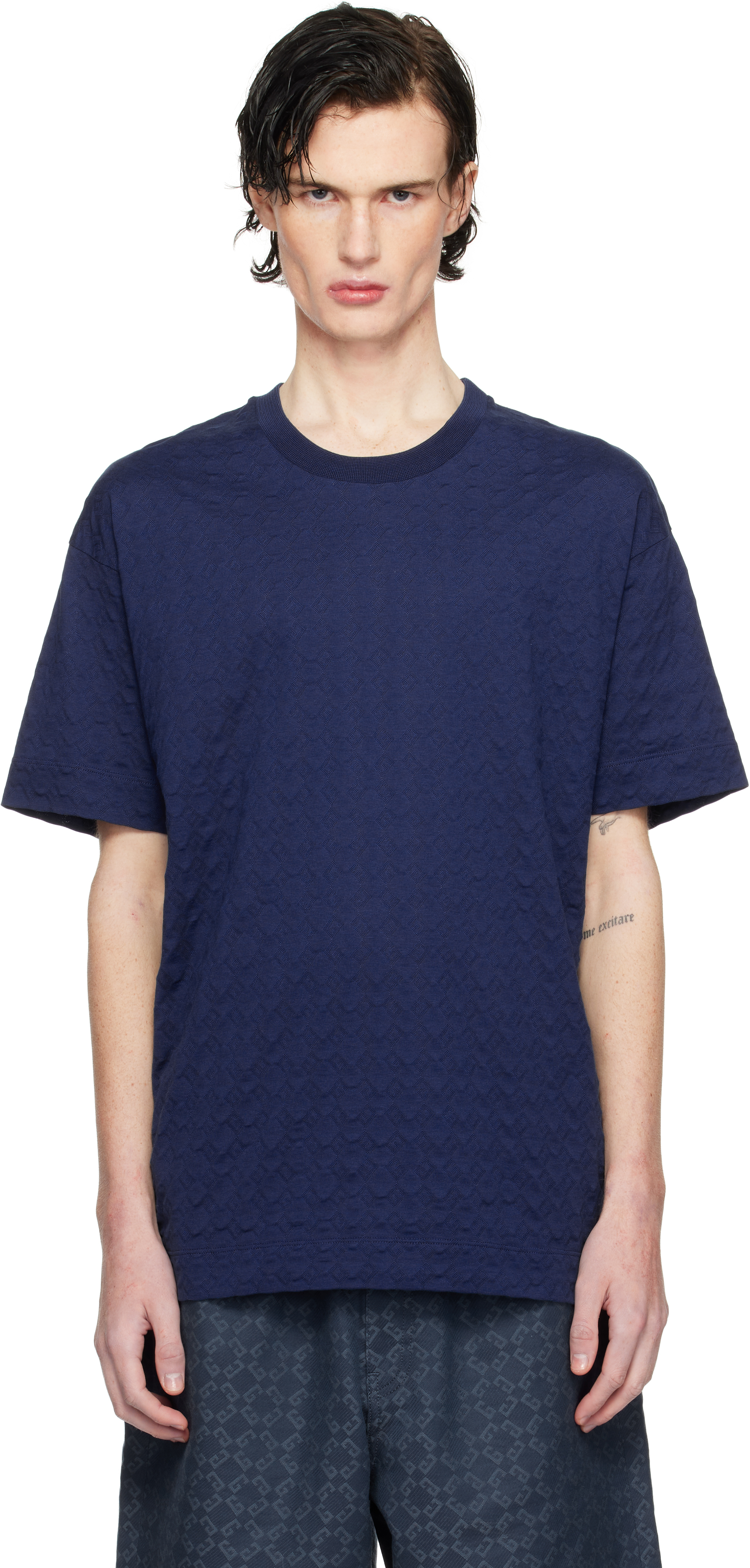 【関税込み】Givenchy ブルー Monogram 72 ジャカード Tシャツ Givenchyのブルー Monogram 72 ジャカード Tシャツがセール中