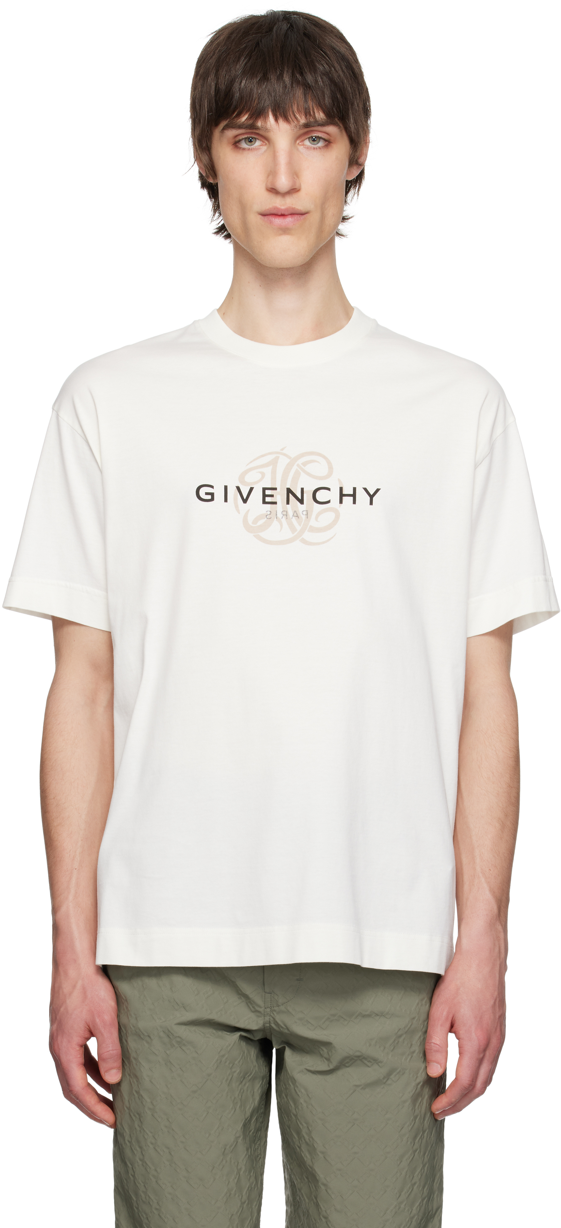 Shop Givenchy Off-white ' Reverse' T-shirt In 130-off White