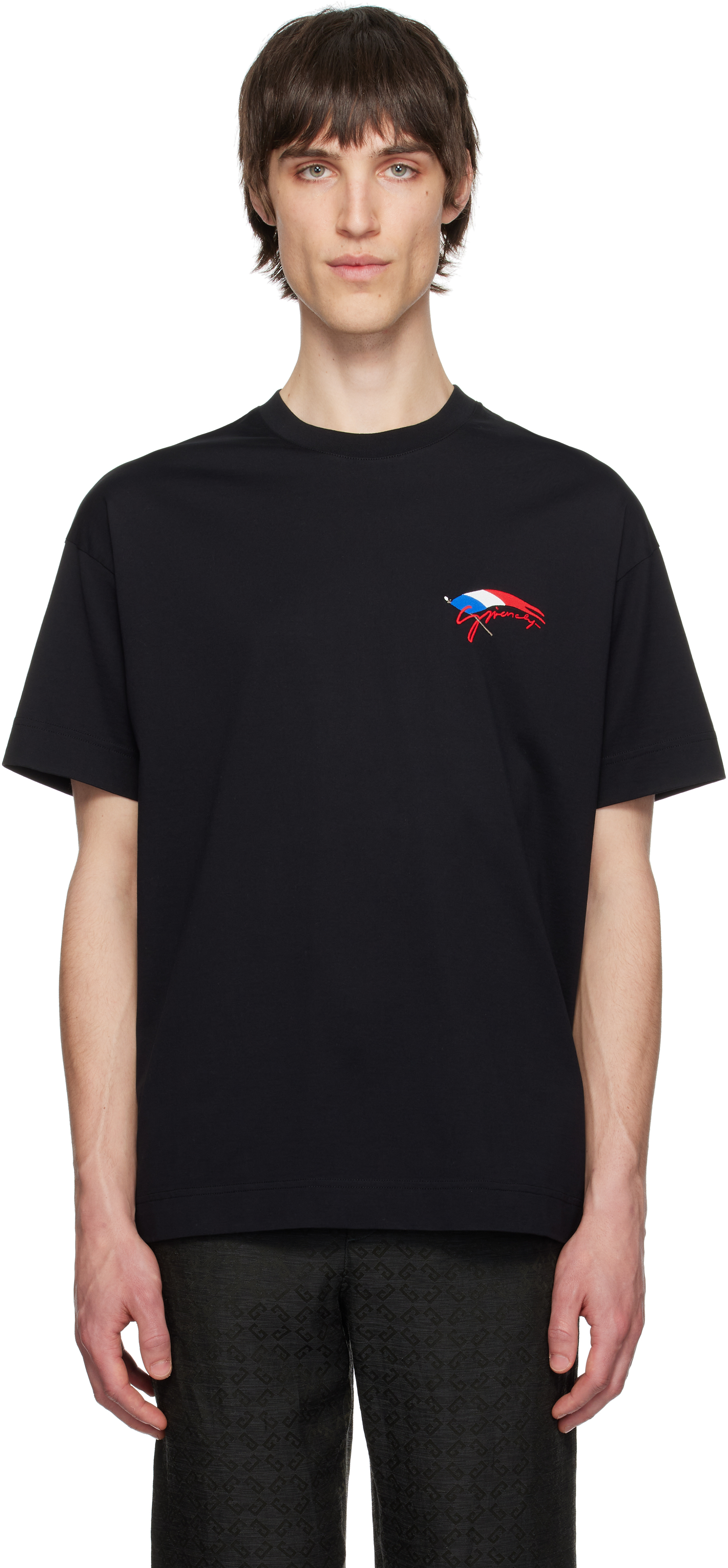 Givenchy: ブラック Flag レギュラーフィット Tシャツ | SSENSE 日本 Givenchy: ブラック Flag レギュラーフィット Tシャツ | SSENSE 日本