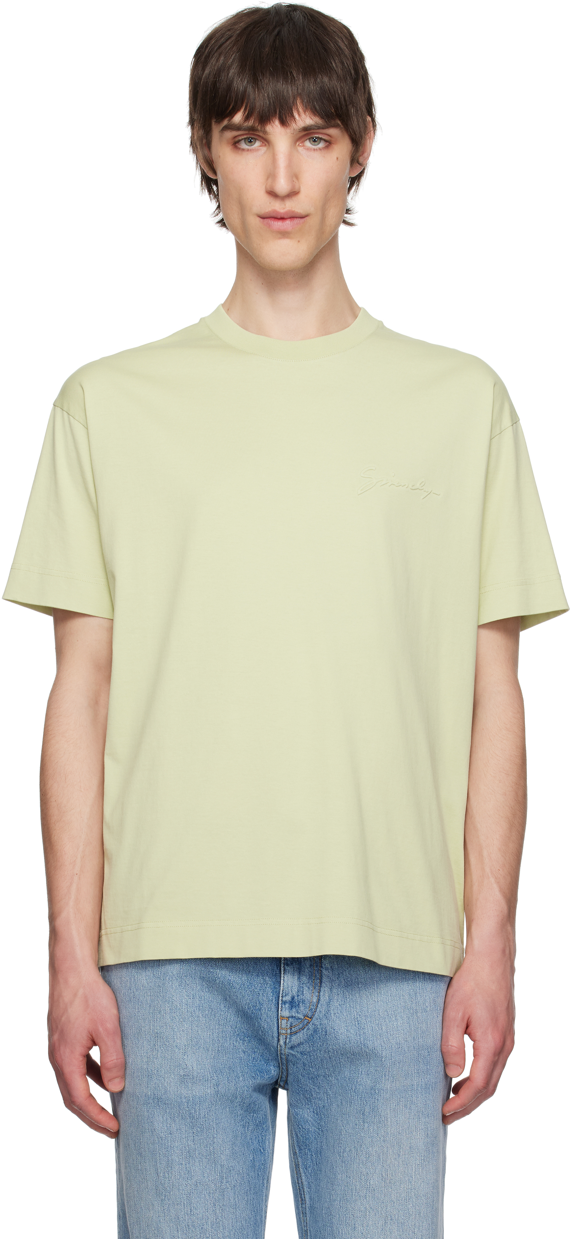 Givenchy: Green 'GIVENCHY' Signature T-shirt | SSENSE