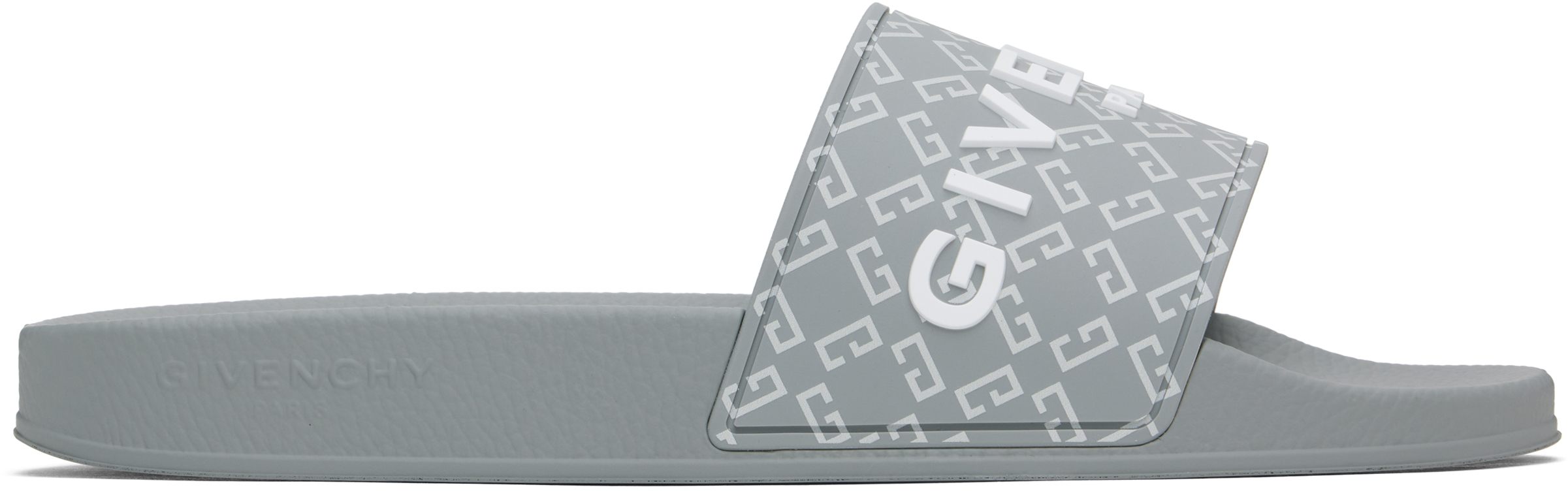 Givenchyのグレー Monogram 72 プールスライドがセール中
