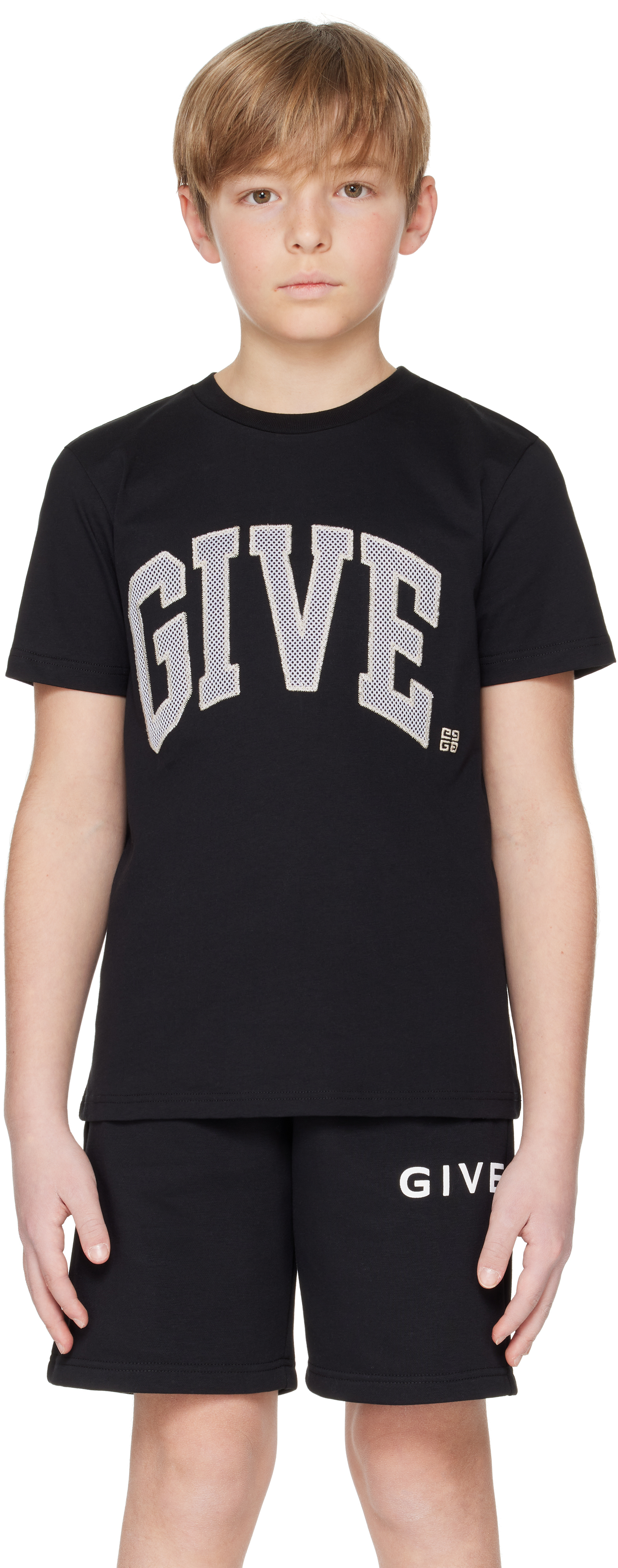 Givenchy Kids Black '' College T-shirt In 09b Black