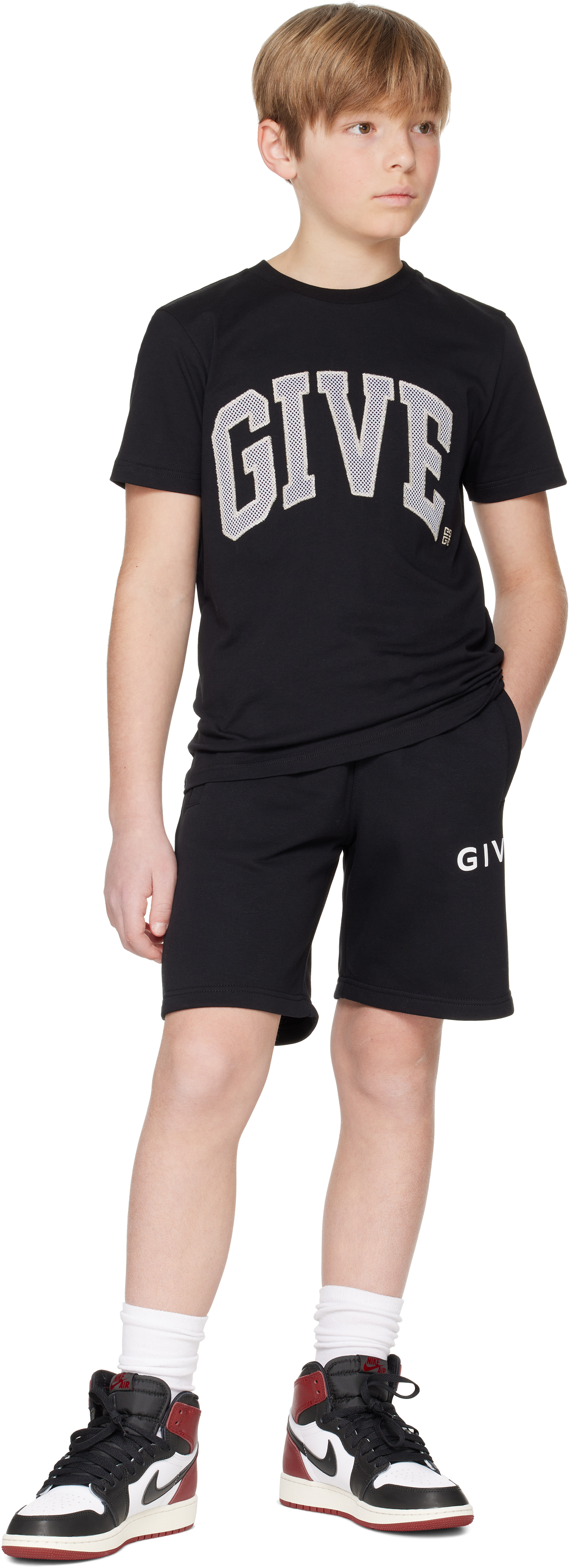 Givenchy Kids Black '' College T-shirt In 09b Black
