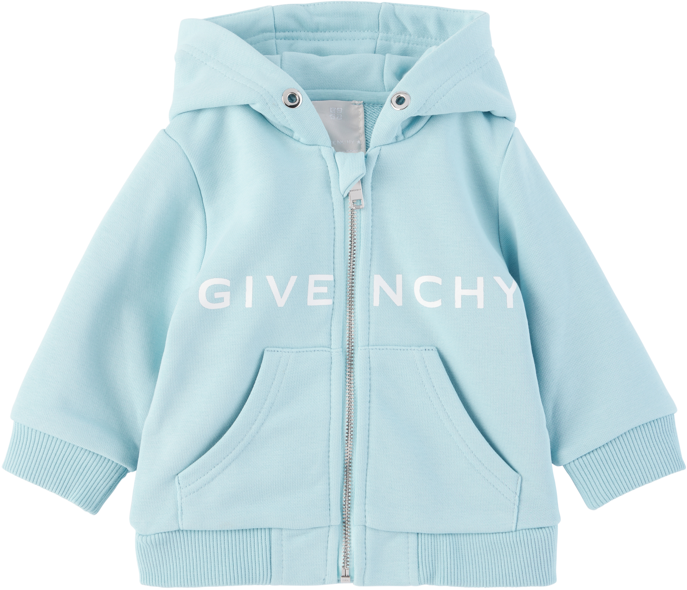 Baby Blue Zip-Up Track Hoodie by Givenchy | SSENSE Baby Blue Zip-Up Track Hoodie by Givenchy | SSENSE