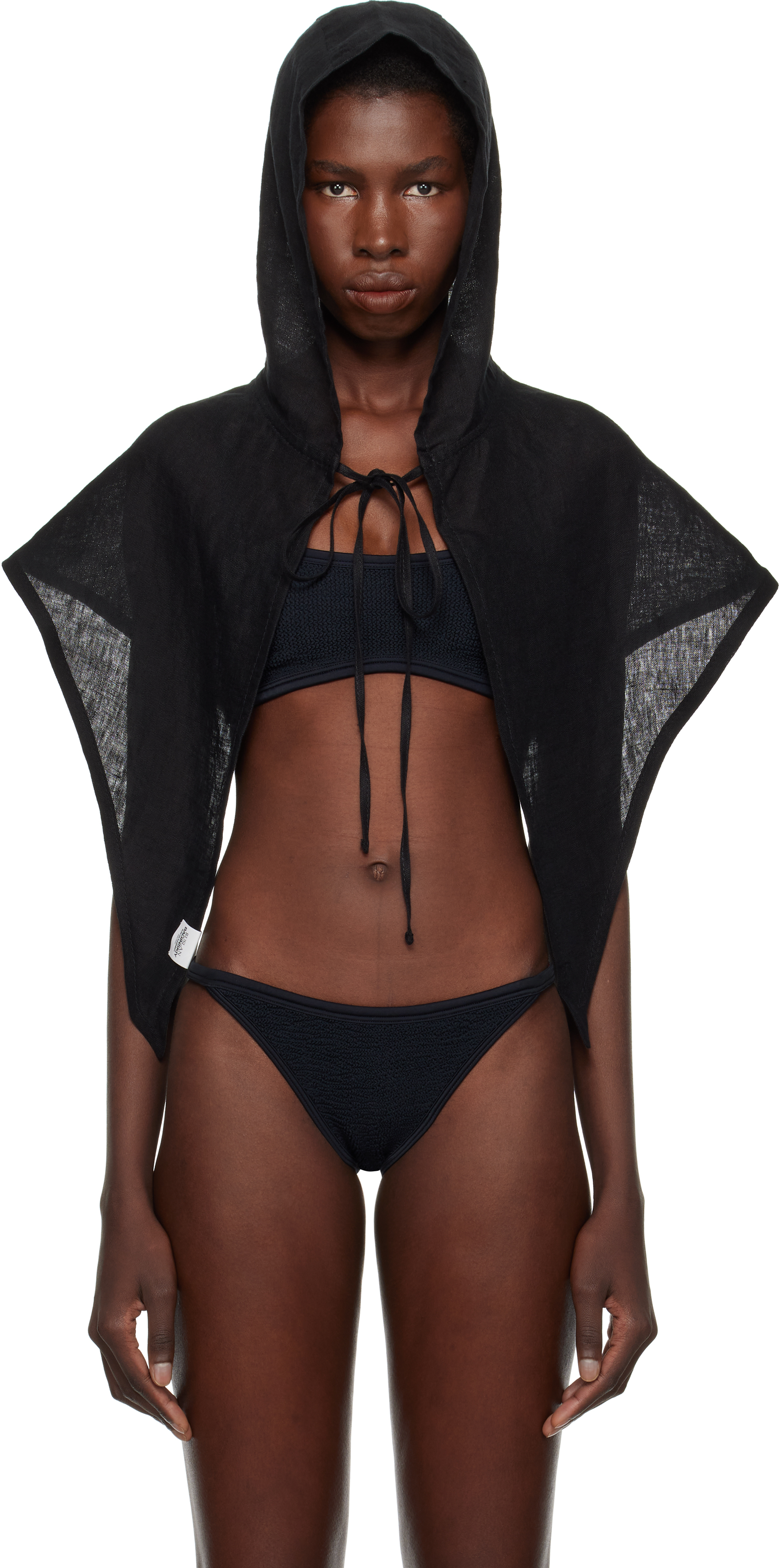 Black Linen Hood
