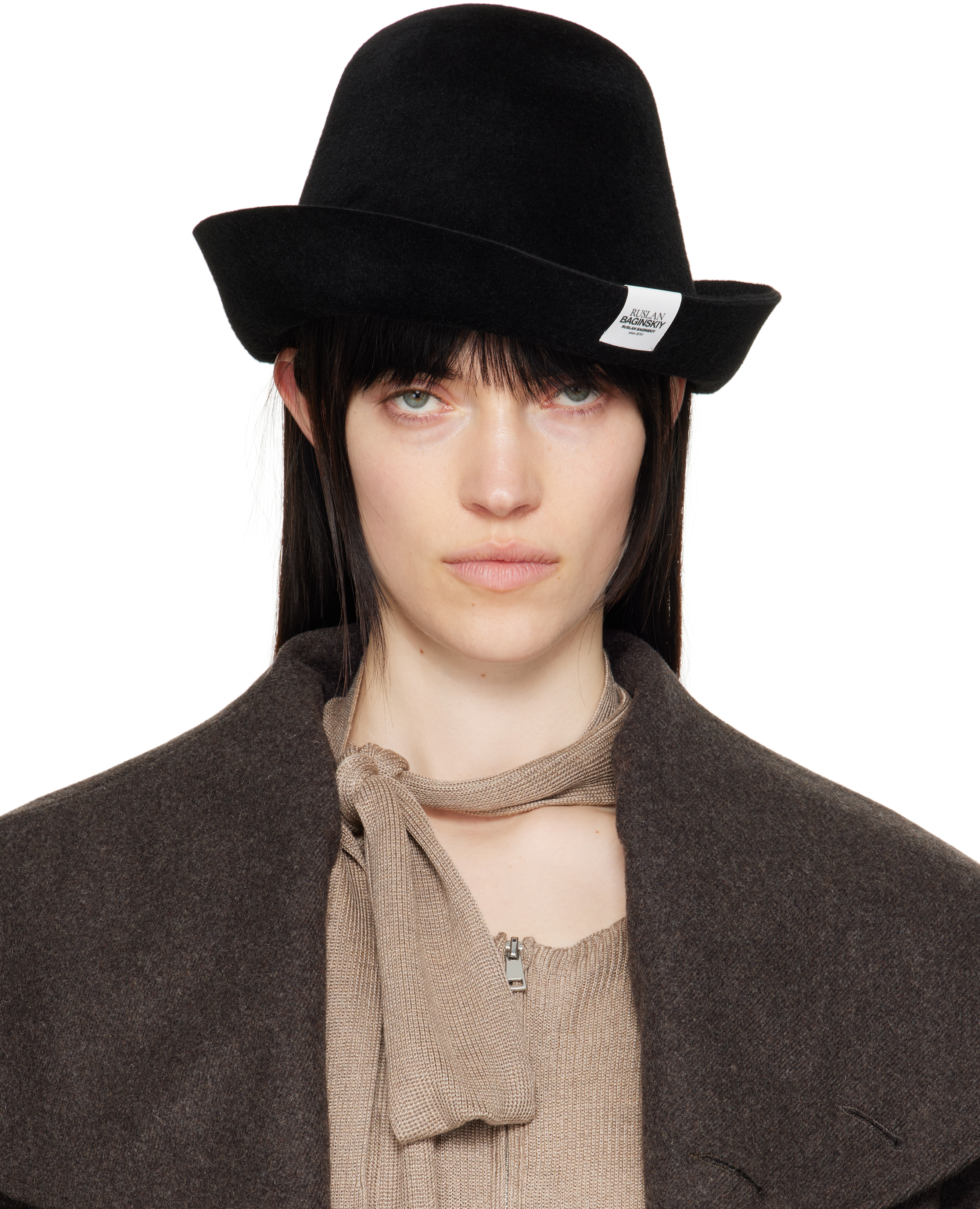 Black Bell-Shaped Felt Hat