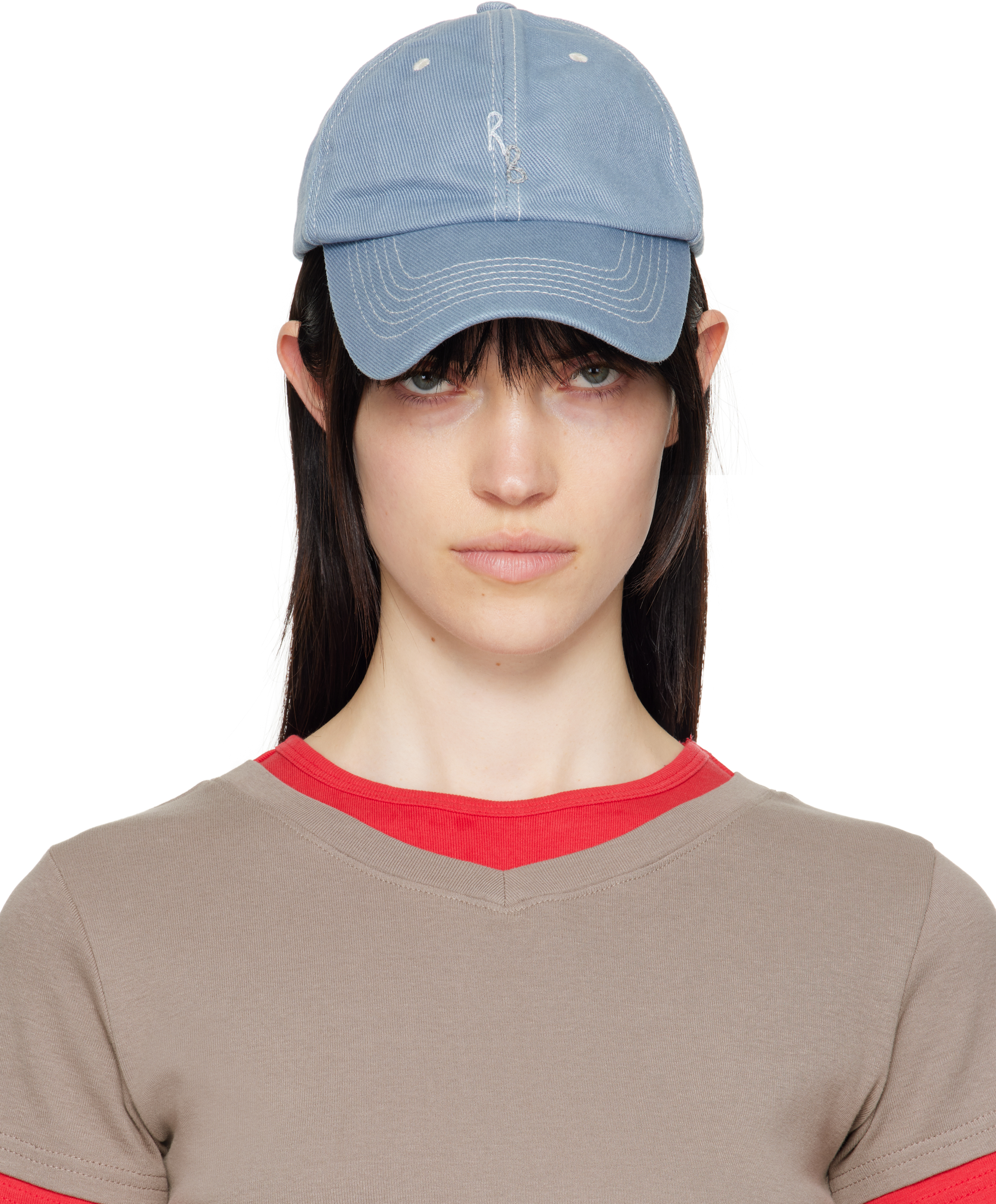 Blue Hand-Embroidered Baseball Cap