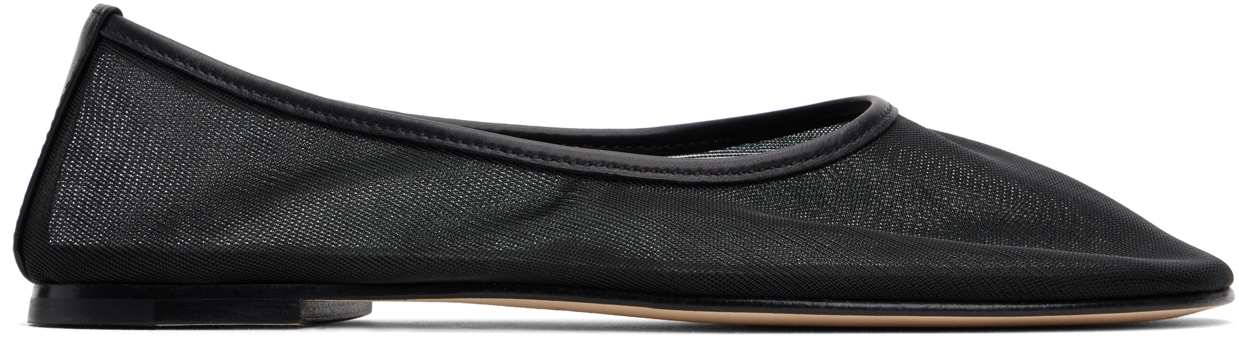 Black Balla Mesh Ballerina Flats