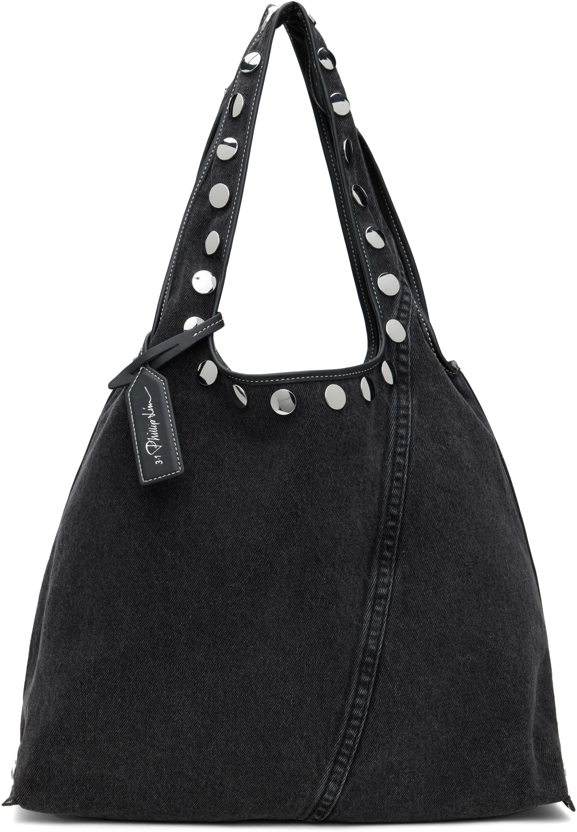 Black Denim Market Tote