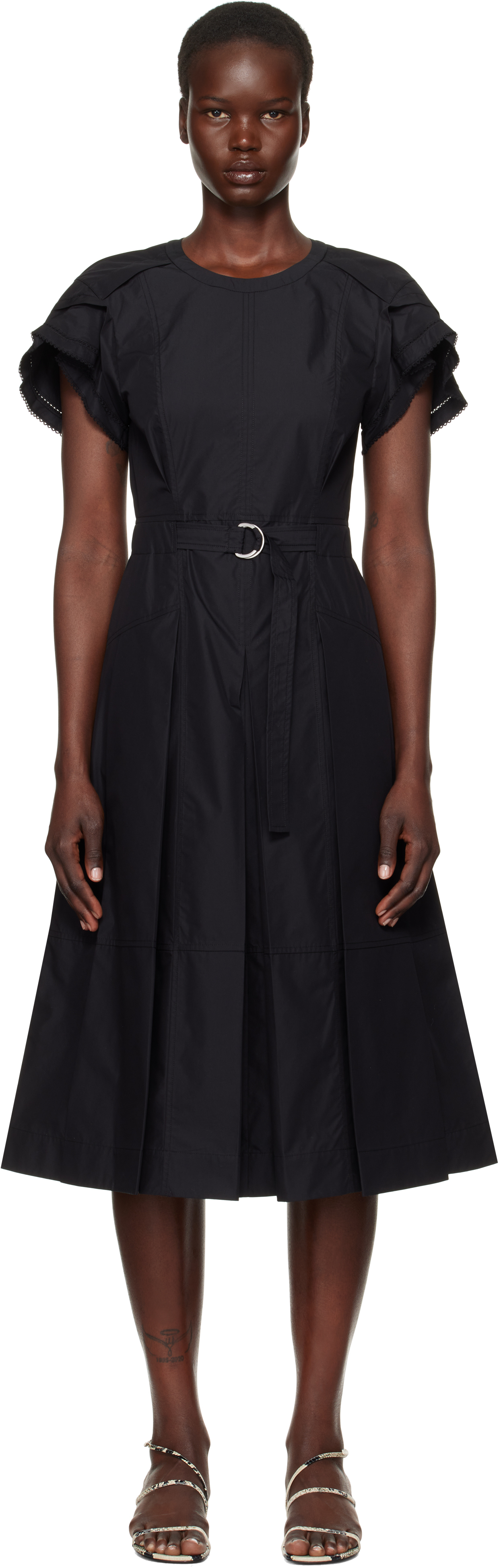 【3.1 Phillip Lim】Cascade Petal Sleeve ミディアムワンピース 3.1 Phillip Limのオフホワイト Cascade Petal Sleeve