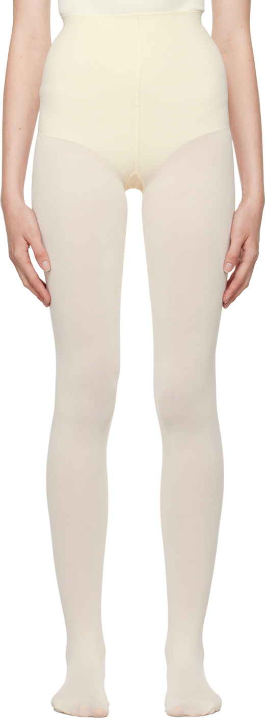 Shop Swedish Stockings Off-white Olivia Premium Tights In Ivory