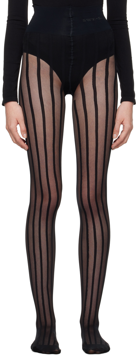 Black Siri Stripe Tights