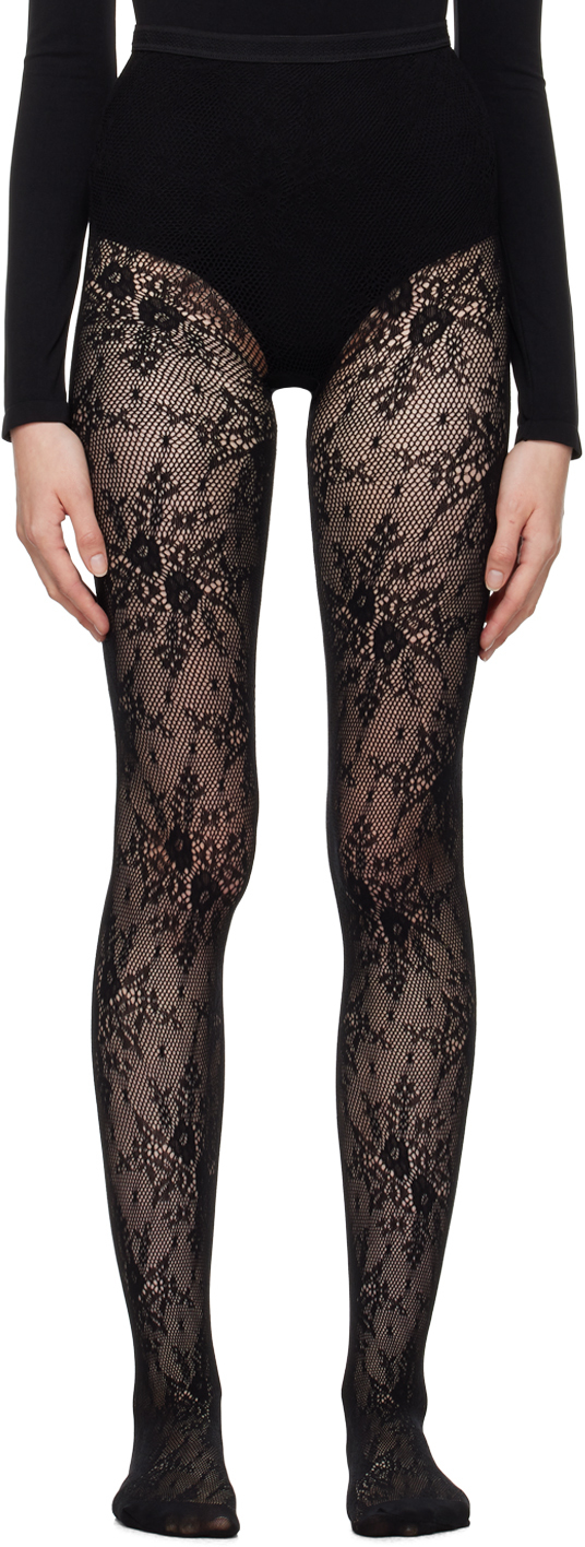 Shop Swedish Stockings Black Rosa Lace Tights