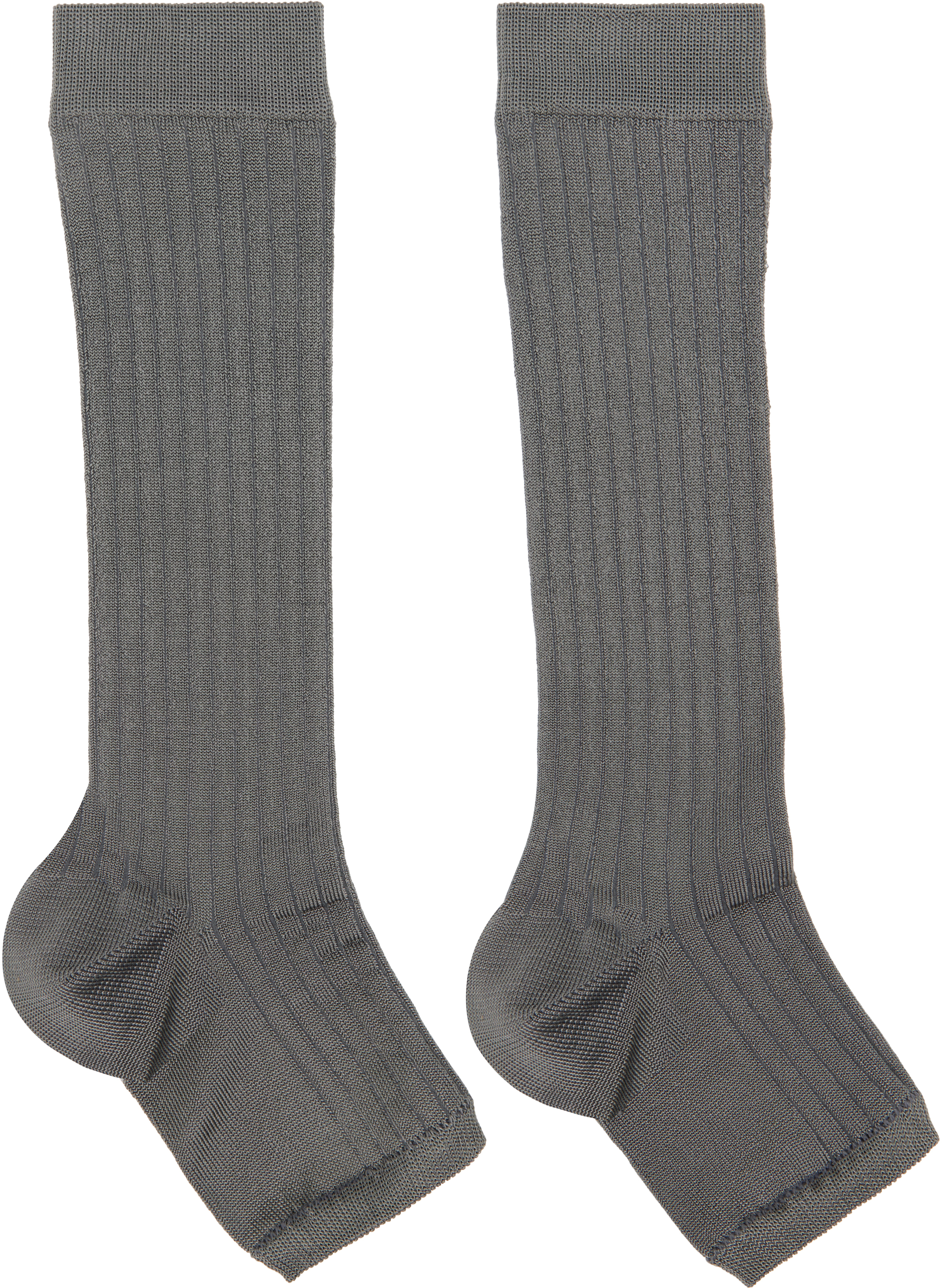 Swedish Stockings Ssense Exclusive Gray Long Toeless Socks